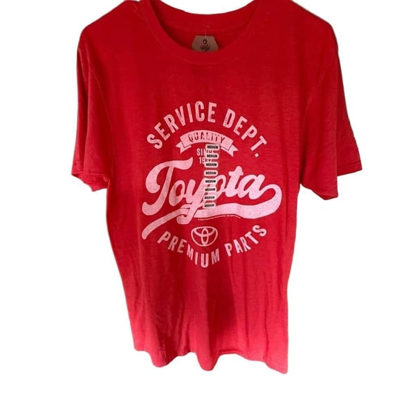 Tee Luv Toyota Service Department T-Shirt Size Medium Red Heather