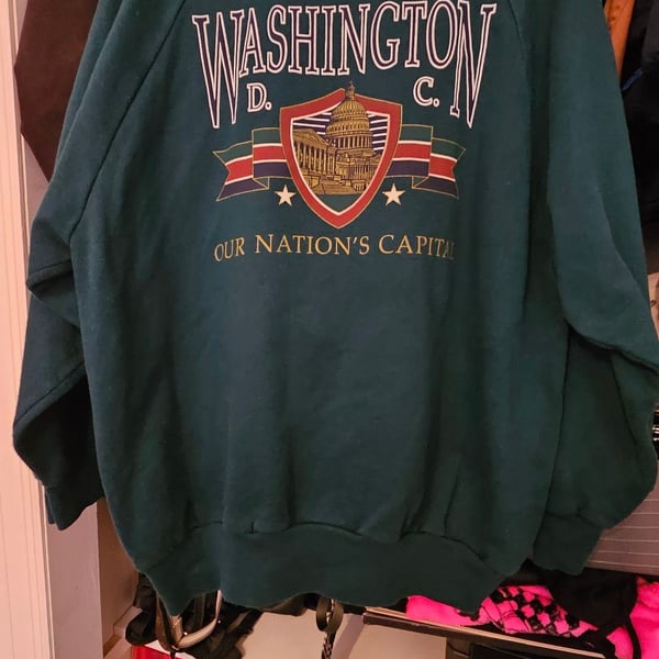 Vintage Playmoor New York Washington DC USA Souvenir Teal 80s 90s