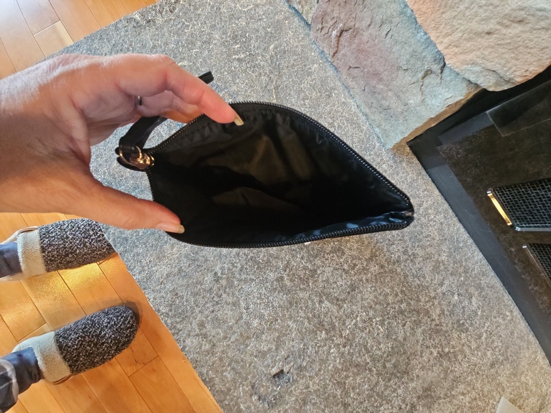 Victoria's Secret Black Canvas Sequin Wristlet purse 5