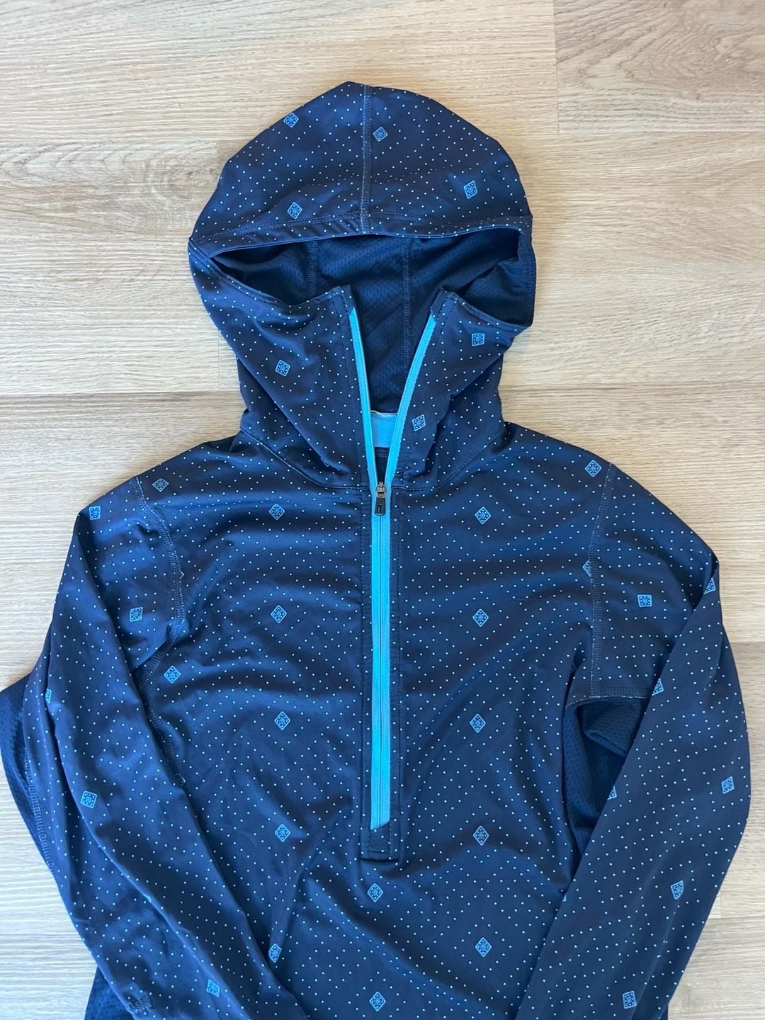 Patagonia,Capilene Thermal Weight Hoody, Blue, Geometric Print, Thumbholes, S 4
