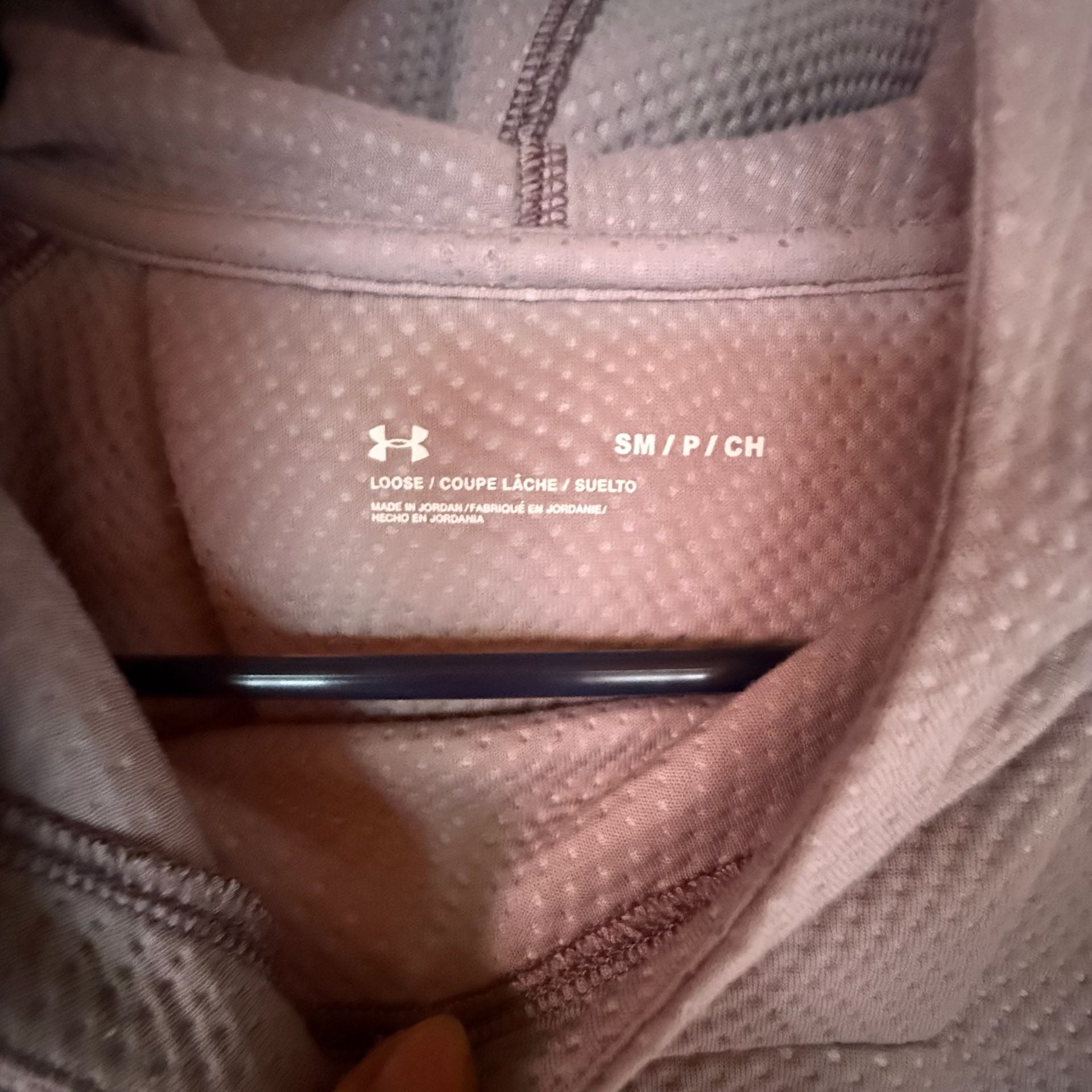 Under Armour Cropped Hoodie Size SM Pink Purple Athletic Pullover 3