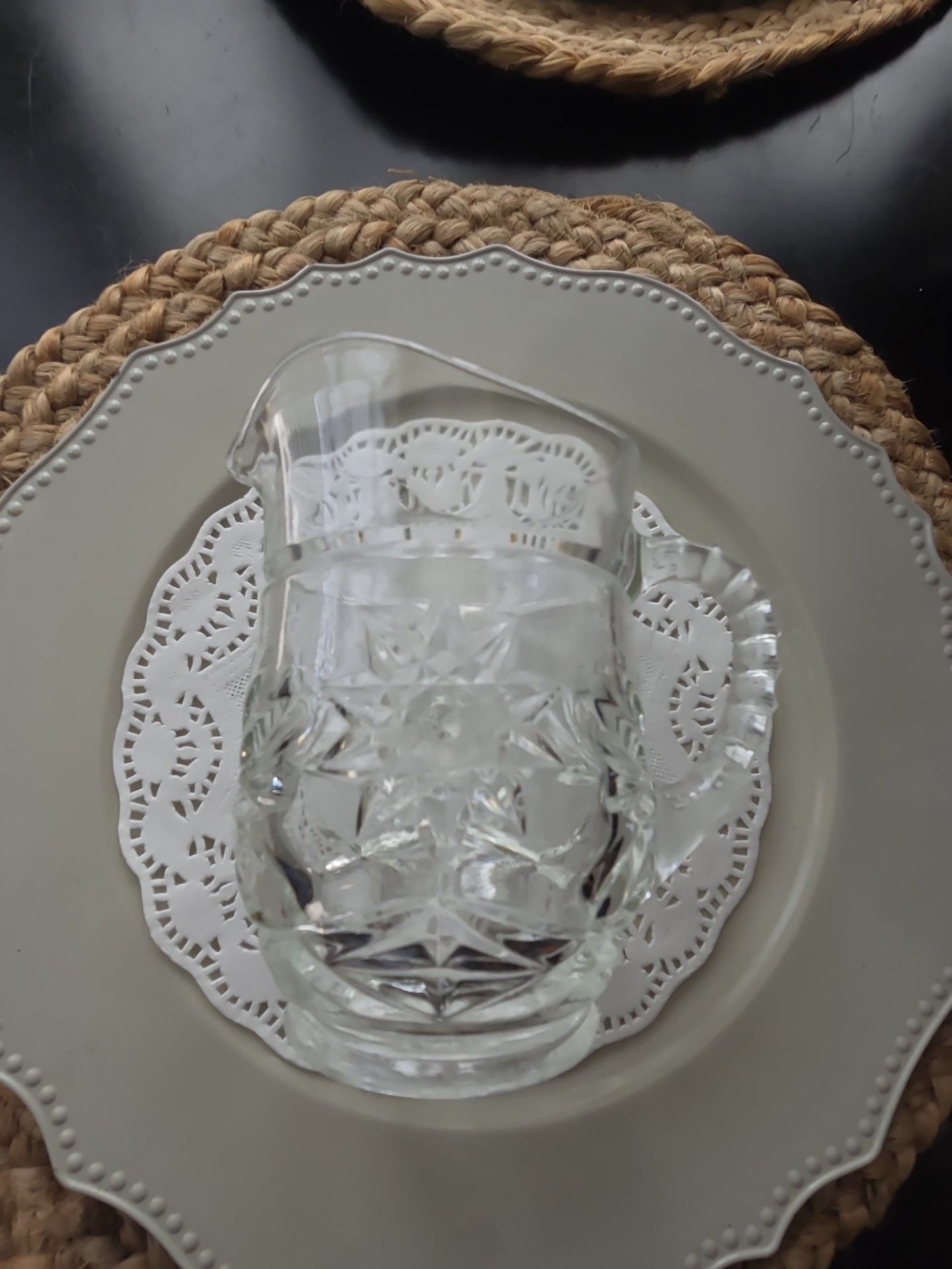 Anchor Hocking Star Of David Clear Glass Creamer Pitcher 5