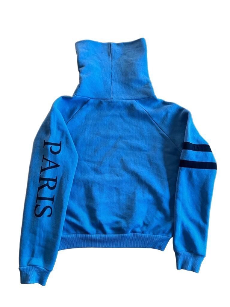 Subdued Paris Turtleneck Sweatshirt Women’s M Sapphire Blue Cropped Pullover 10