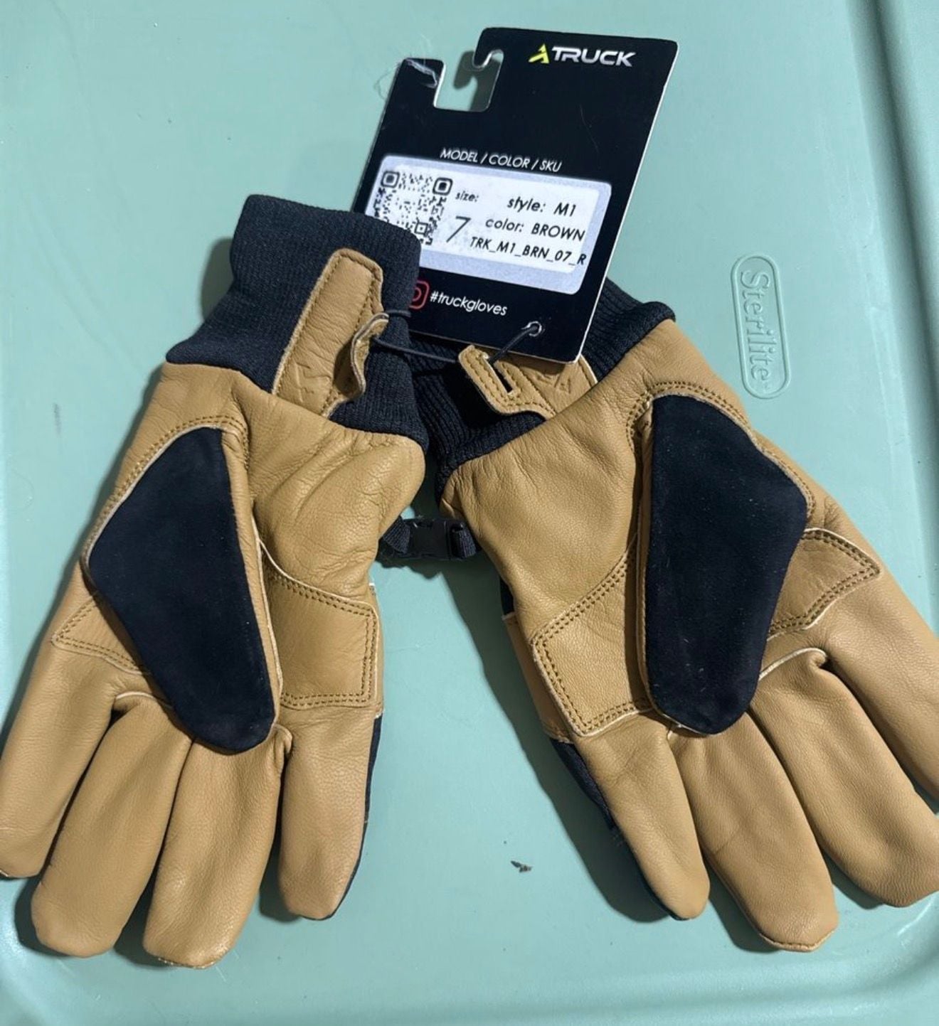 Truck M1 Glove Size 7 Brown Leather Ski Gloves 3