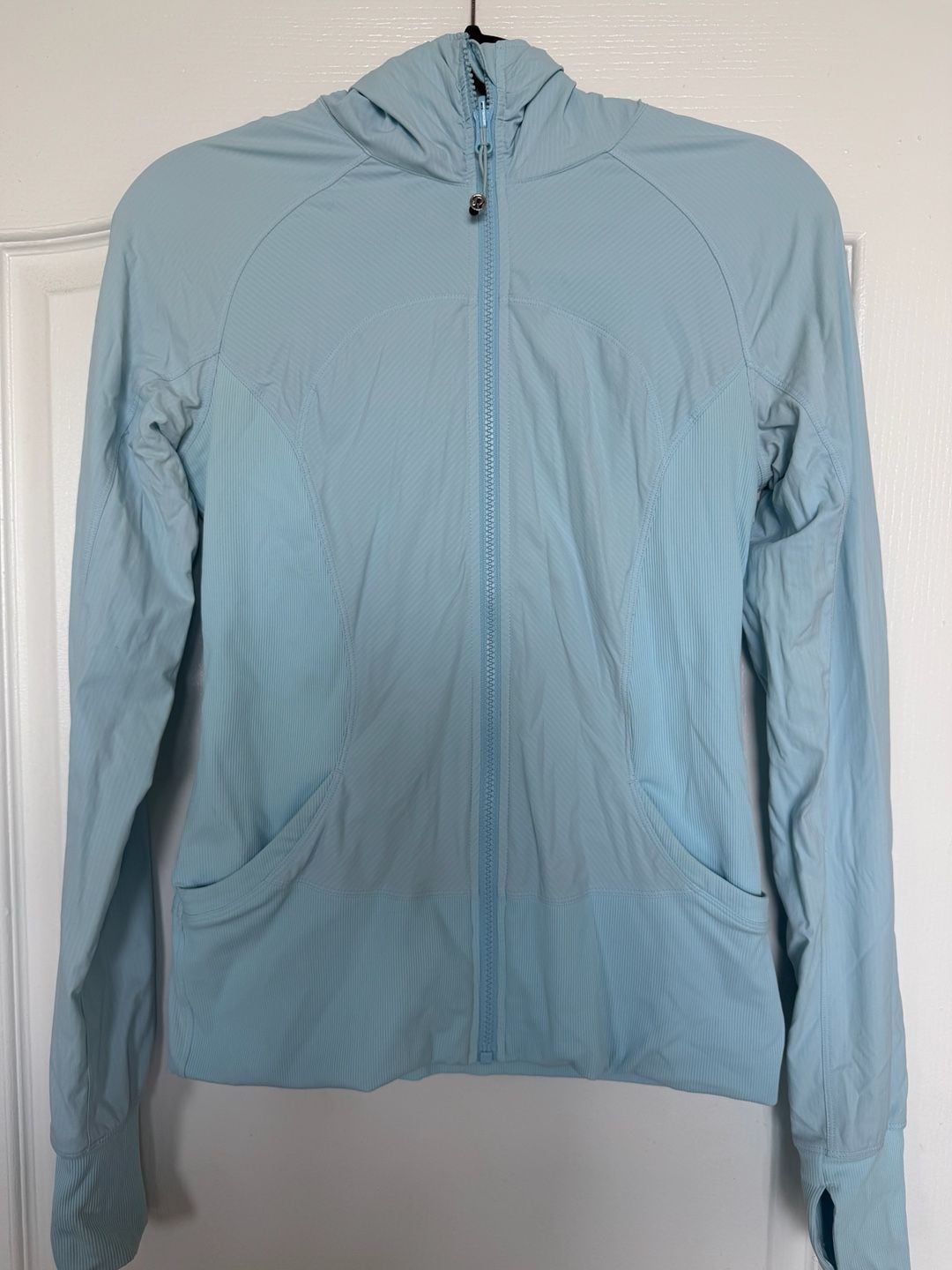 Lululemon In Flux Jacket Size 8 Light Blue Full Zip Hooded 2