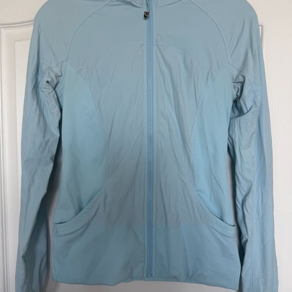 Lululemon In Flux Jacket Size 8 Light Blue Full Zip Hooded