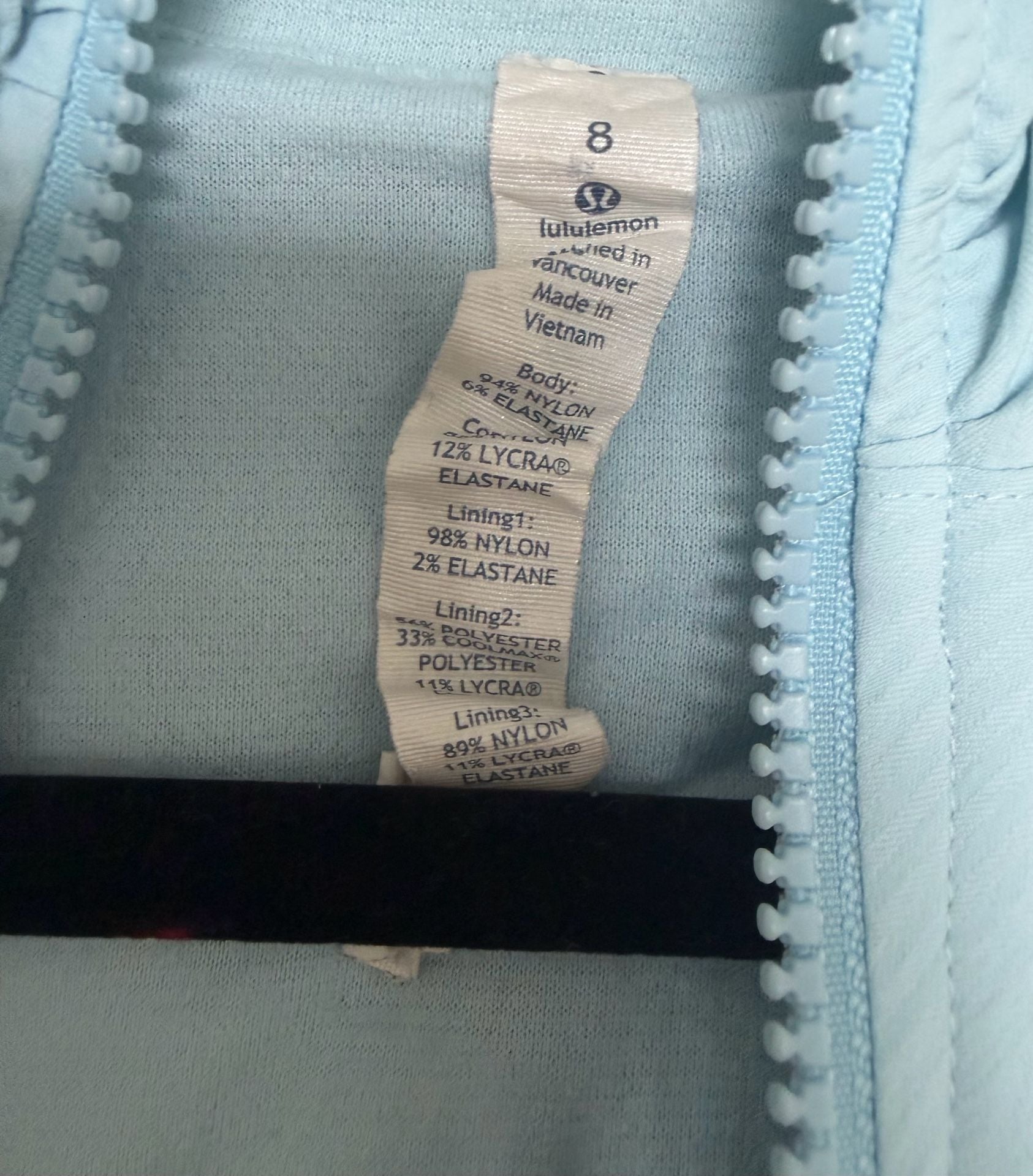 Lululemon In Flux Jacket Size 8 Light Blue Full Zip Hooded 4