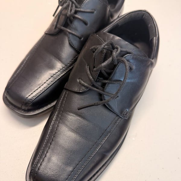 Bruno Marc Boys Oxford Dress Shoes Youth Size 6 Black Synthetic Leather