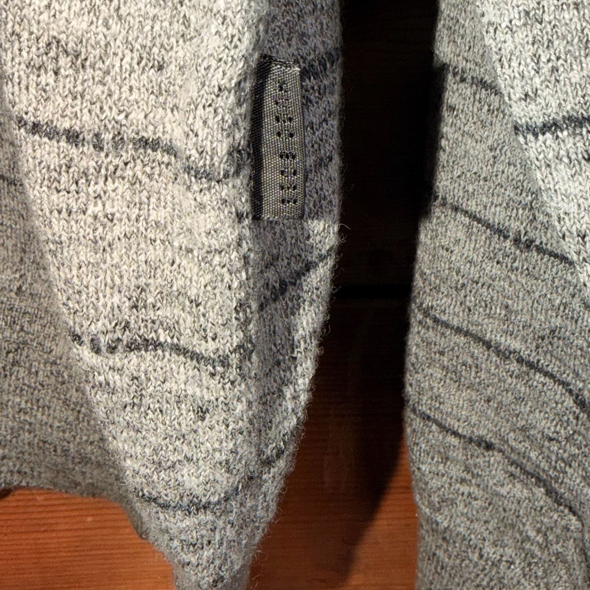 Hugo Boss Striped Knit Polo Sweater Size 50 Gray Long Sleeve Made in Italy 7