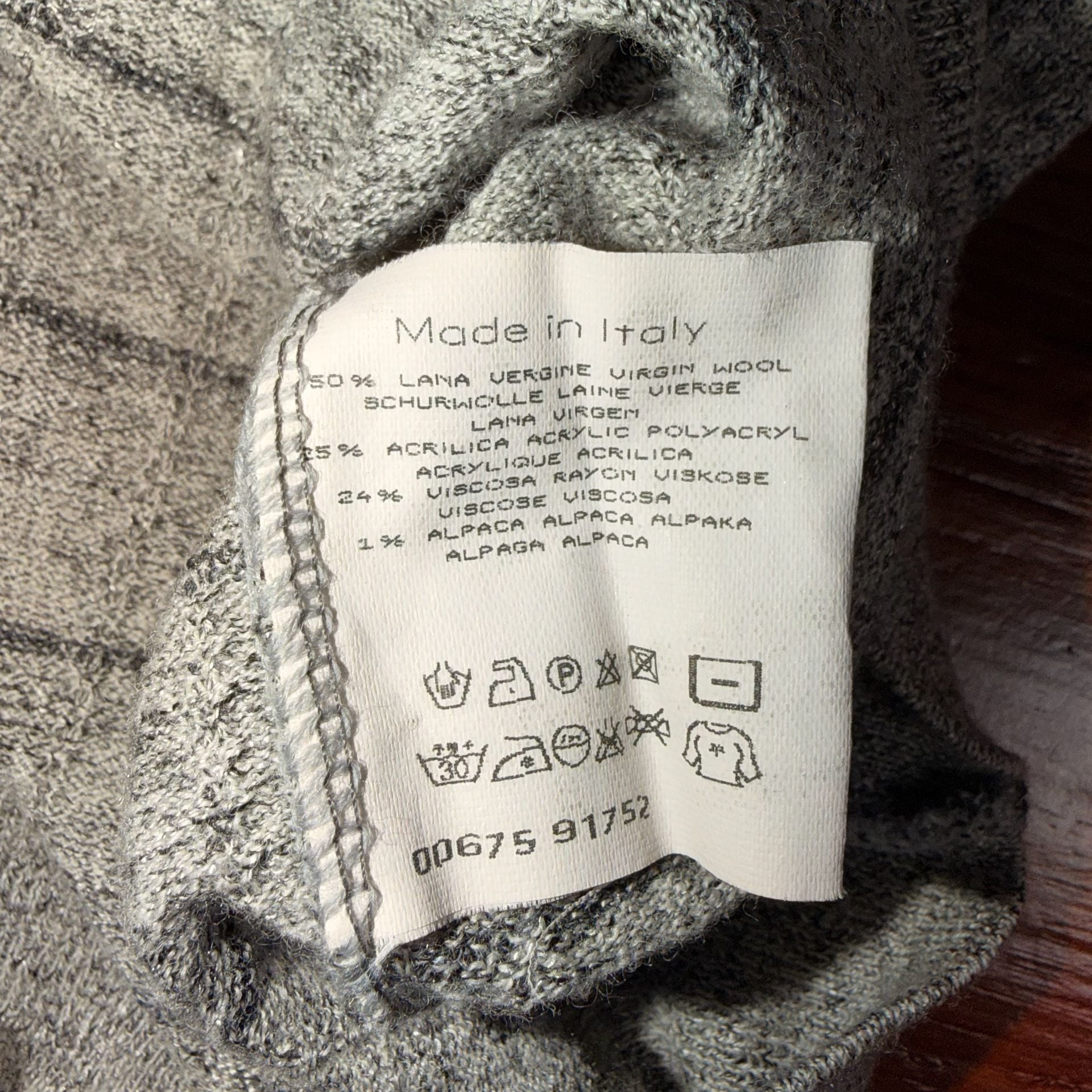 Hugo Boss Striped Knit Polo Sweater Size 50 Gray Long Sleeve Made in Italy 8