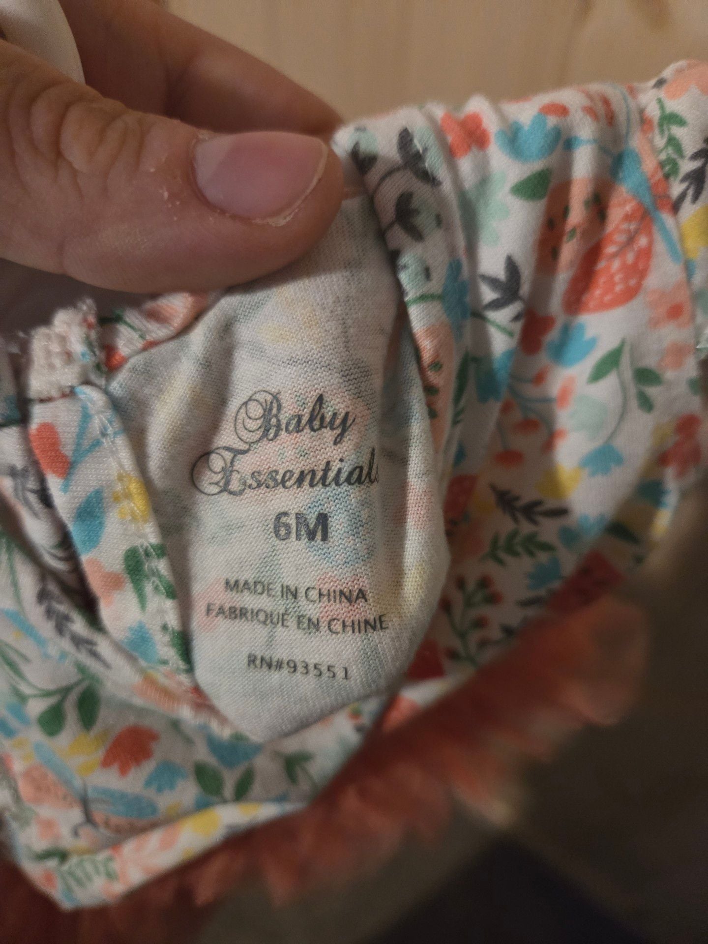Baby Essentials Bodysuit Size 6M Floral 7