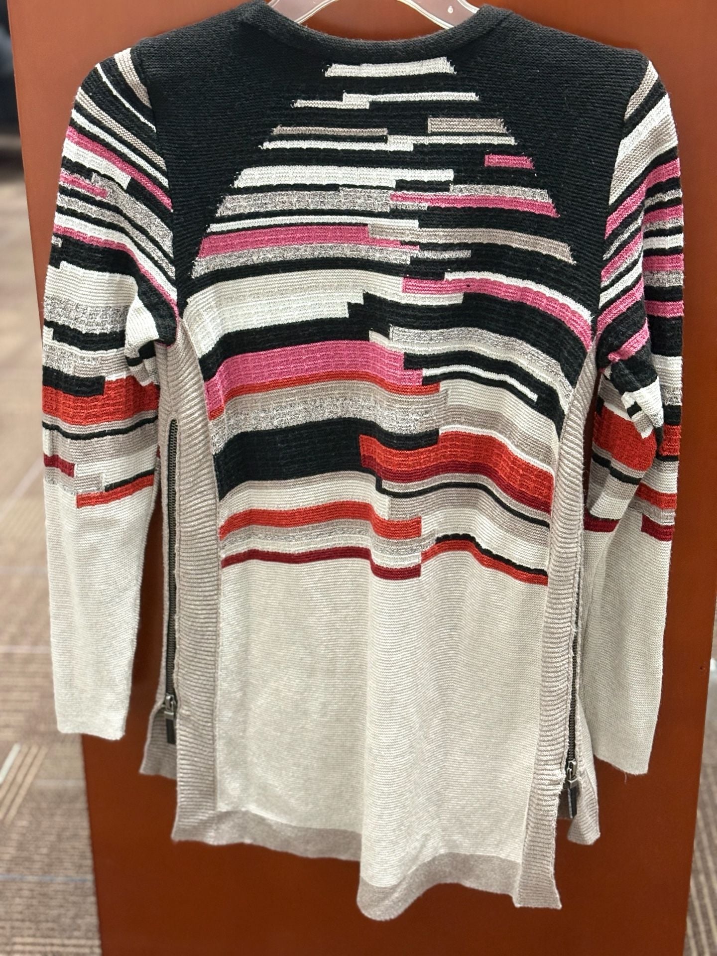 NIC+ZOE Striped Knit Sweater Size S Multicolor Crewneck Long Sleeve 5