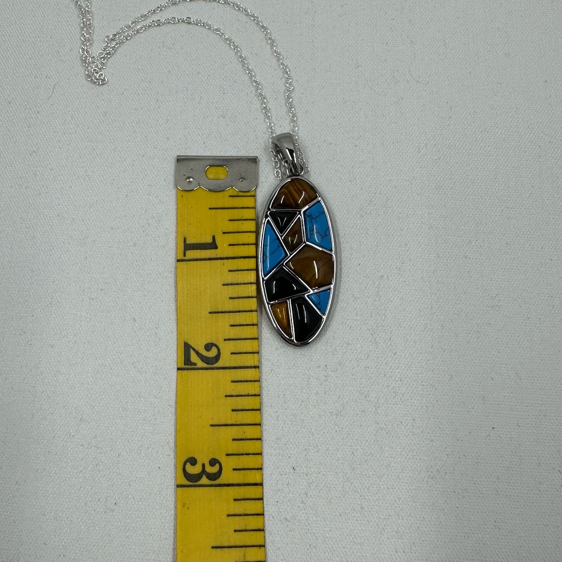 Lia Sophia Matrix Slide Mosaic Oval Pendant Necklace 8