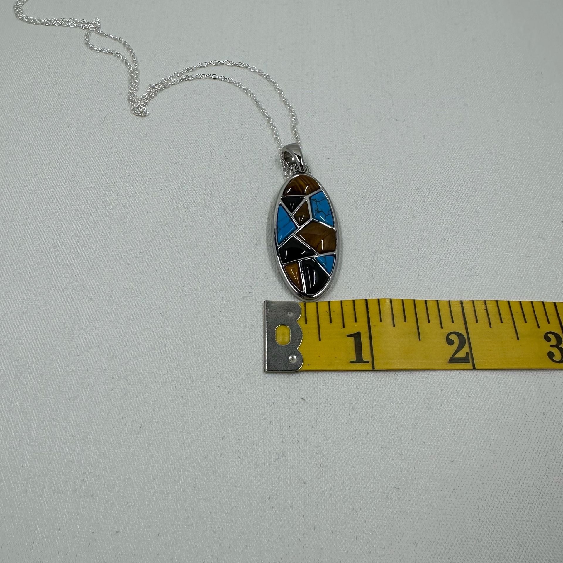 Lia Sophia Matrix Slide Mosaic Oval Pendant Necklace 9