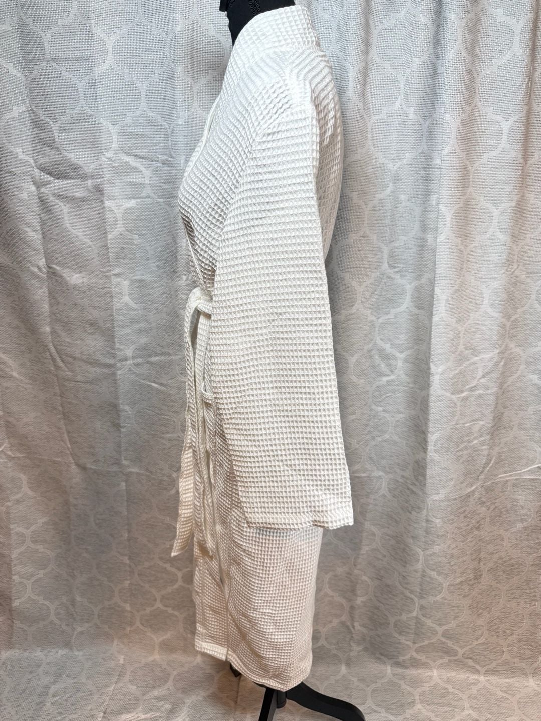 Quince Organic Cotton Waffle Robe Size M White 3