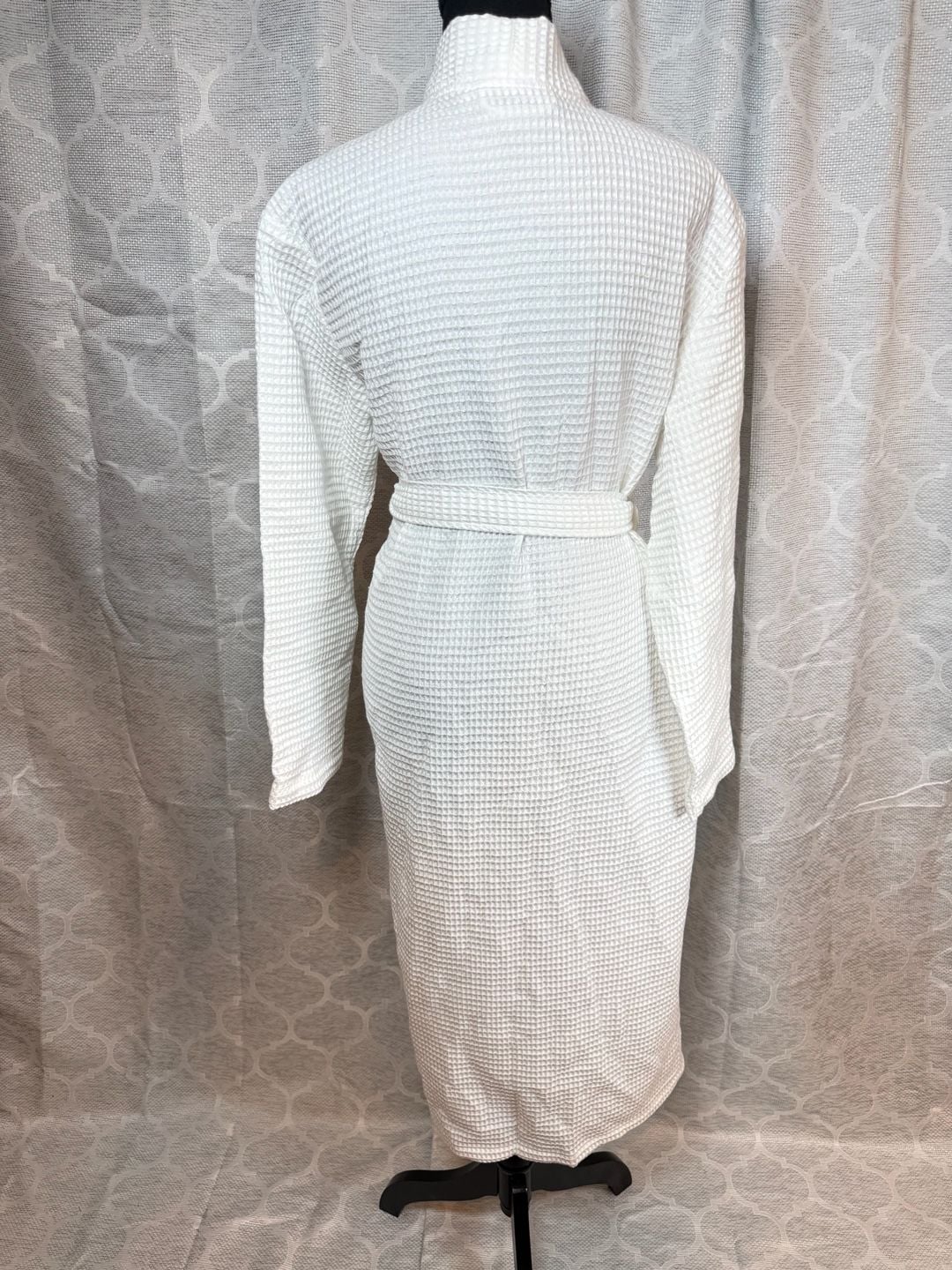 Quince Organic Cotton Waffle Robe Size M White 4