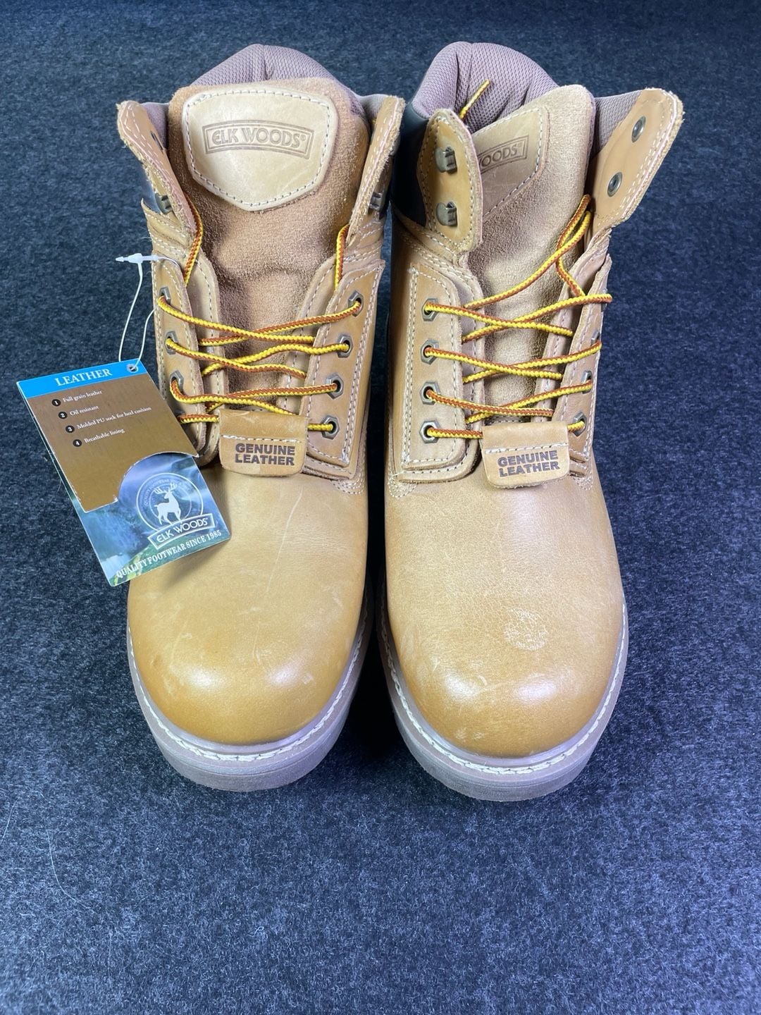 Elk Woods Rainier Size 12D Tan Leather Work Boots 2