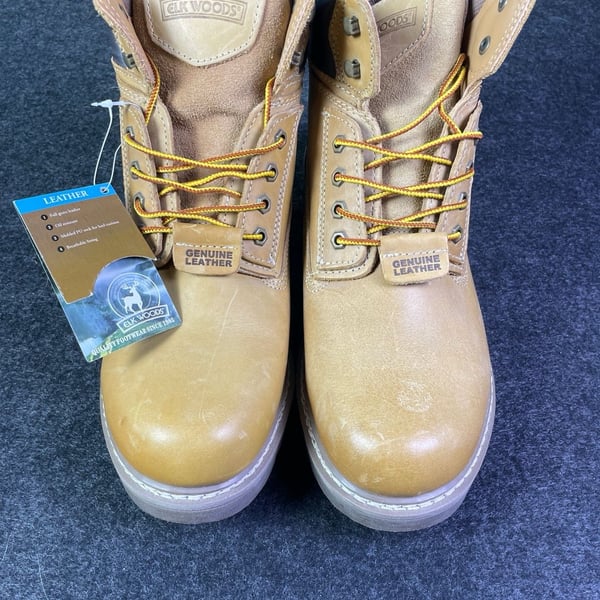 Elk Woods Rainier Size 12D Tan Leather Work Boots