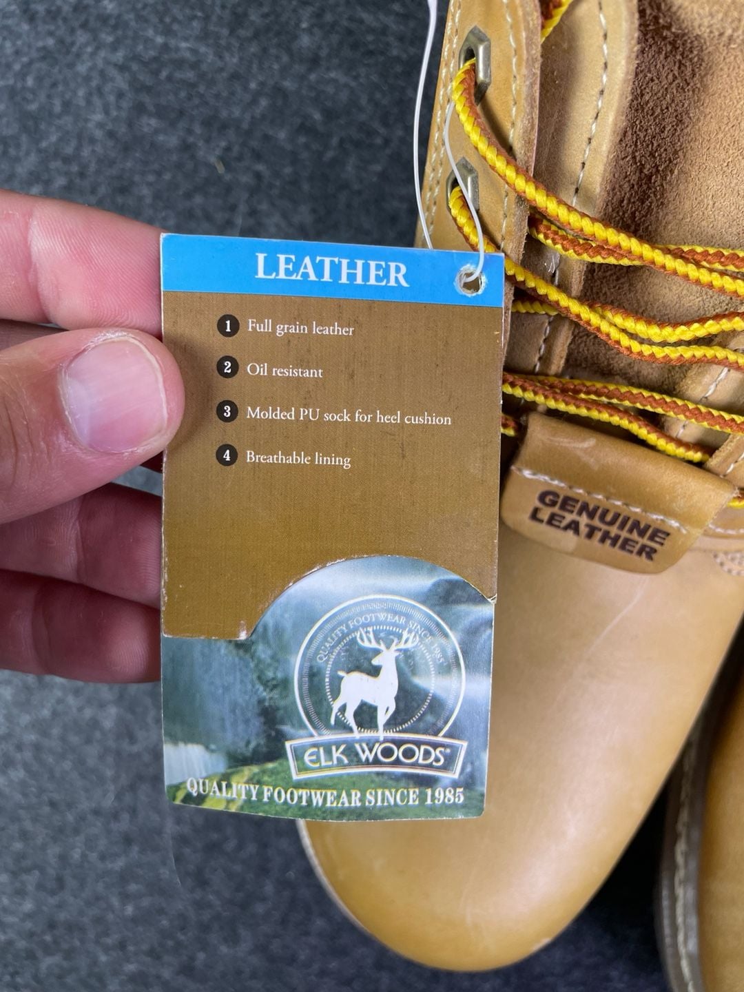 Elk Woods Rainier Size 12D Tan Leather Work Boots 3
