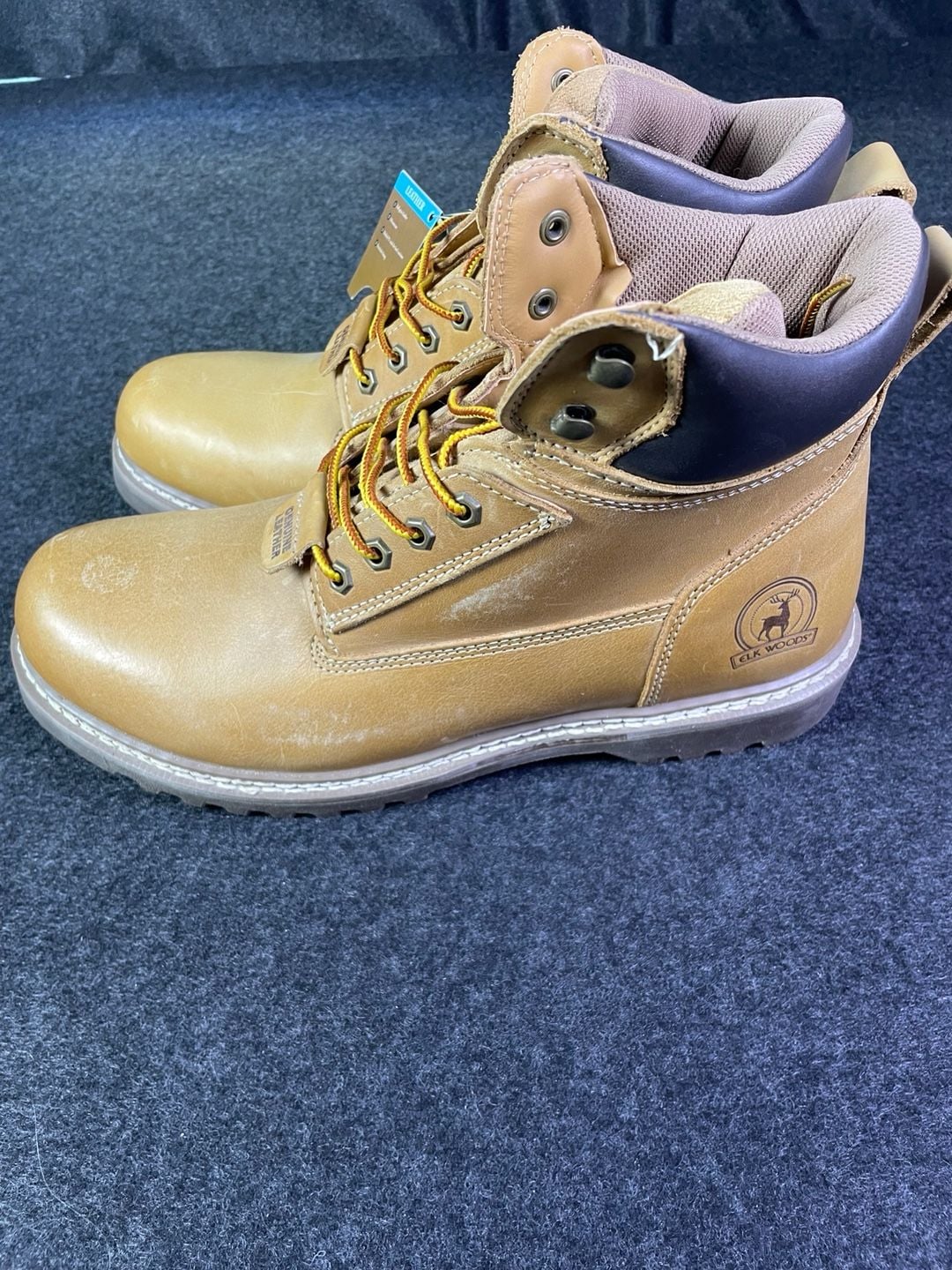 Elk Woods Rainier Size 12D Tan Leather Work Boots 6