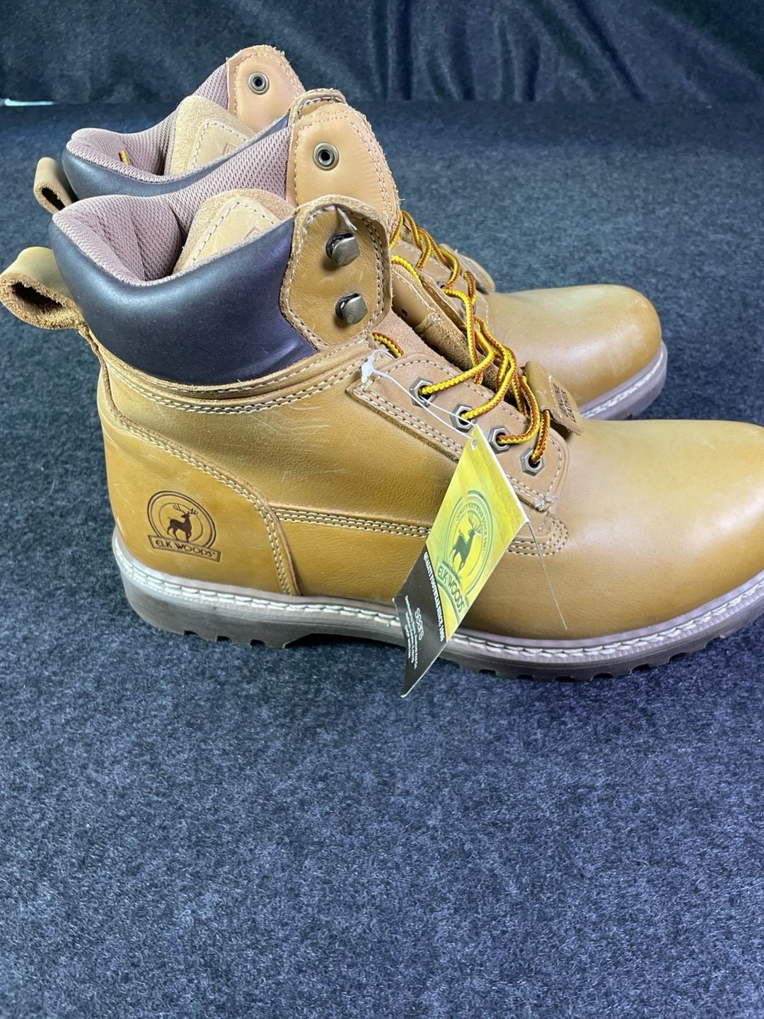 Elk Woods Rainier Size 12D Tan Leather Work Boots 8