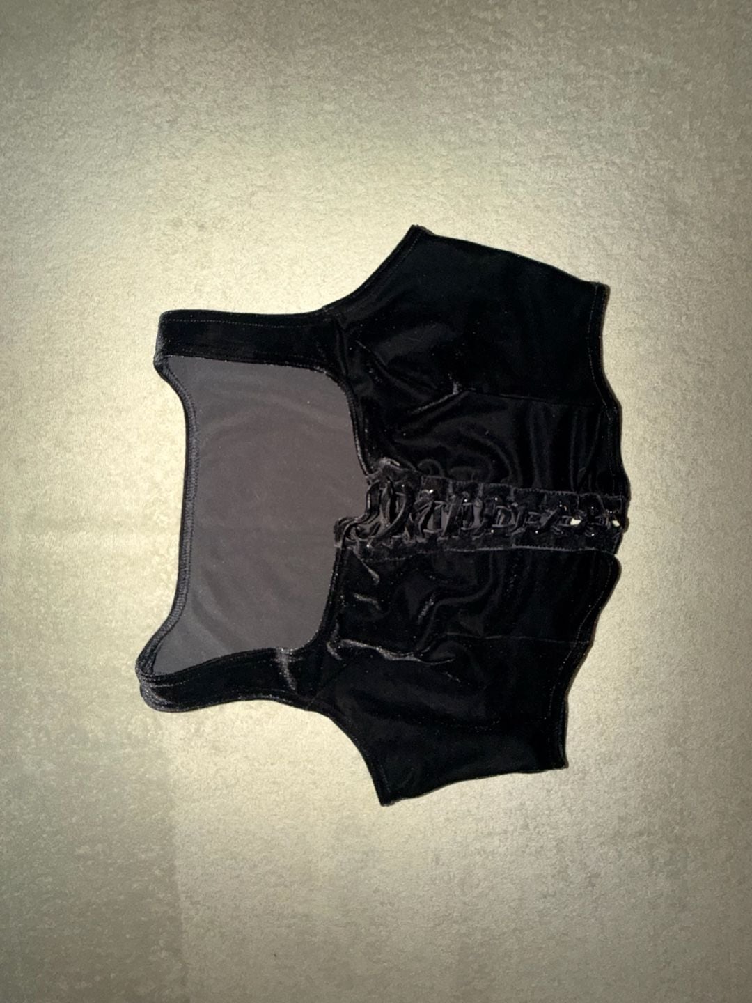 BlackMilk Velvet Corset Top Size M Black Lace Up Whimsigoth Gothic 2