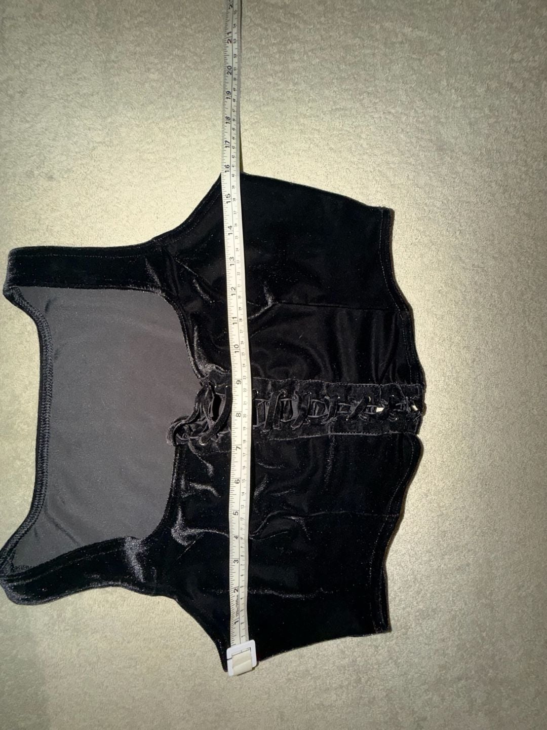 BlackMilk Velvet Corset Top Size M Black Lace Up Whimsigoth Gothic 3