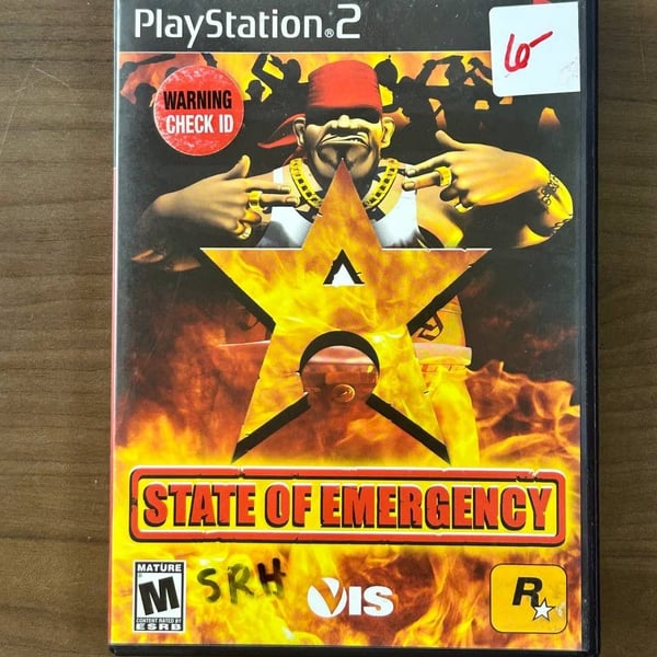State of Emergency Sony PlayStation 2 PS2 2002 Black Label Disc & Case Rockstar