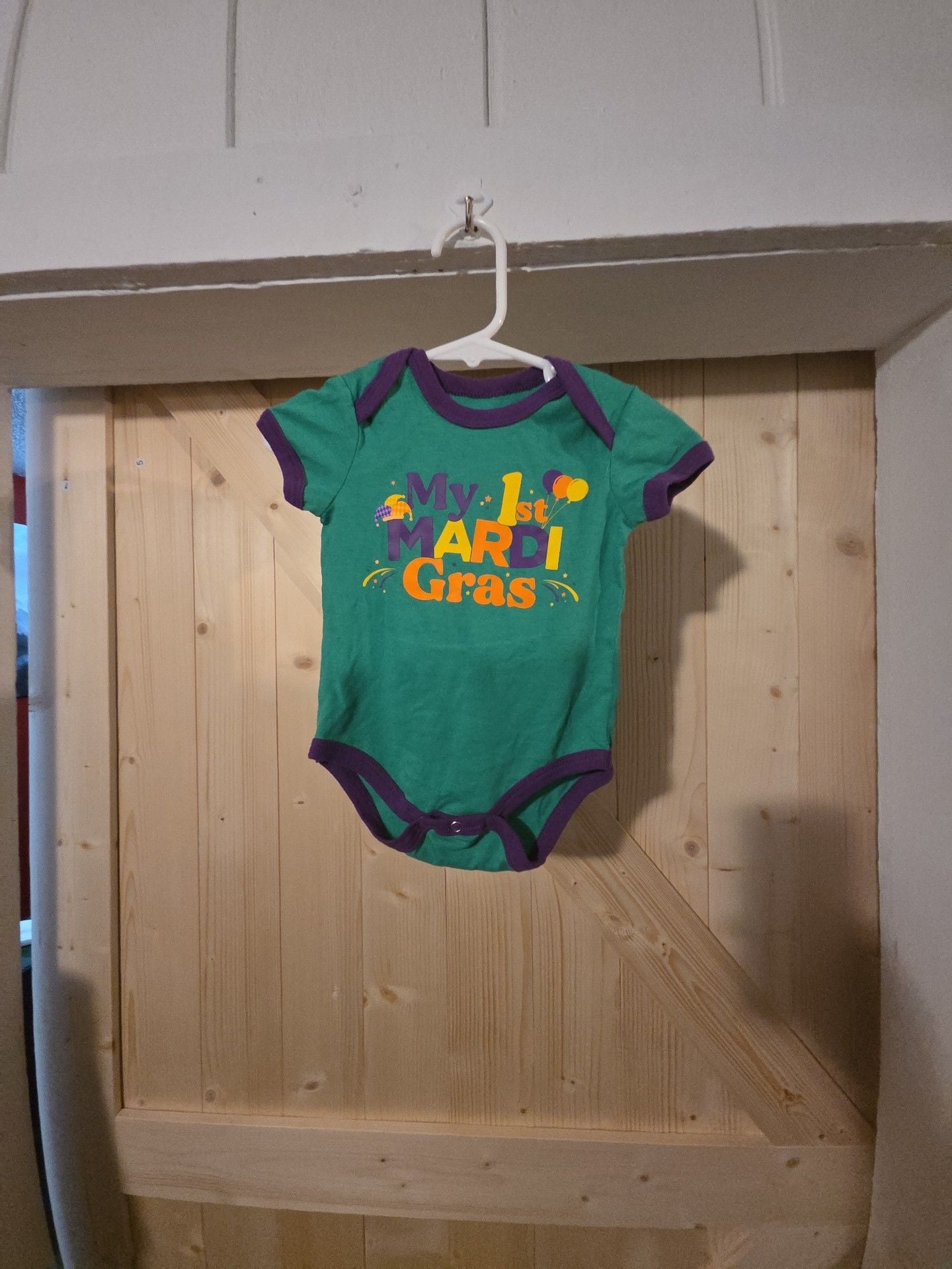 Mardi Gras My 1st Mardi Gras Size 0-3 M Romper 2