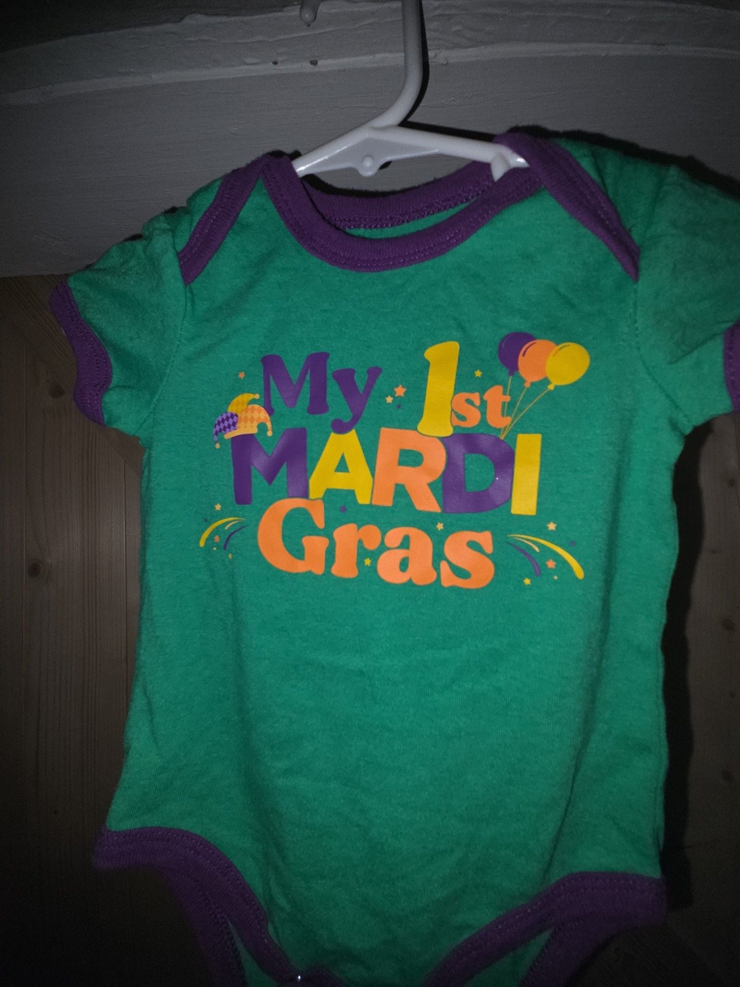 Mardi Gras My 1st Mardi Gras Size 0-3 M Romper 3