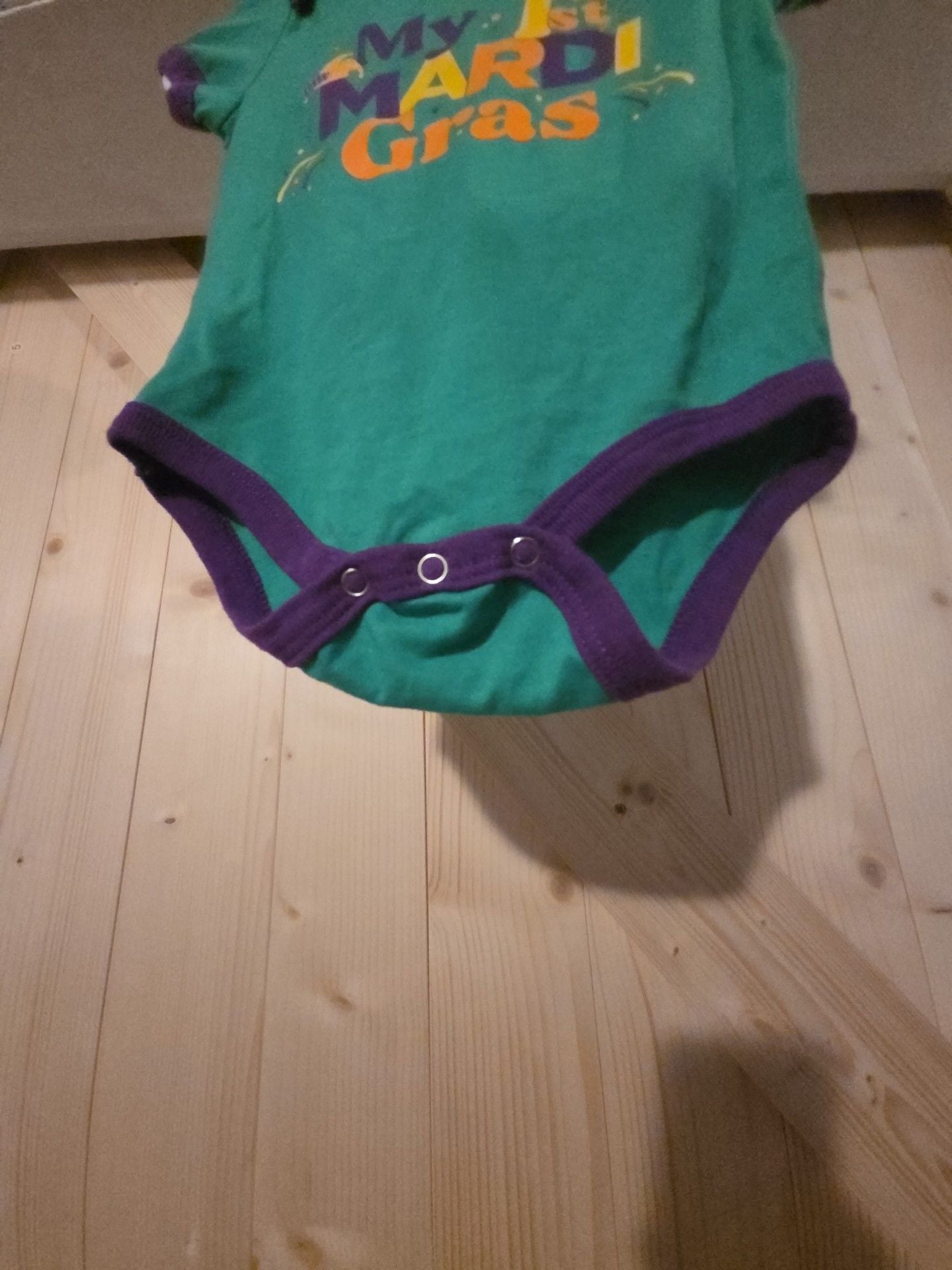 Mardi Gras My 1st Mardi Gras Size 0-3 M Romper 4