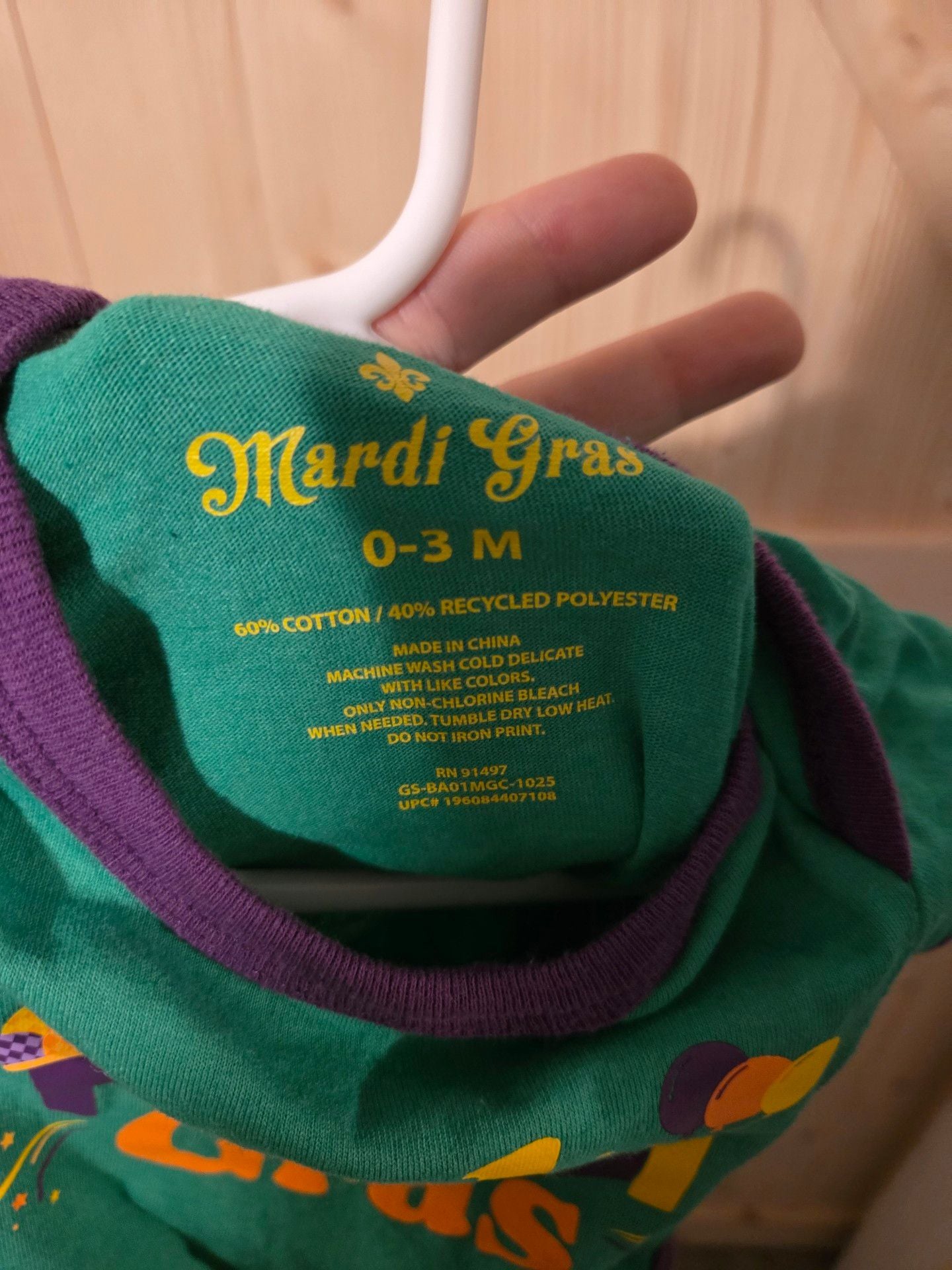 Mardi Gras My 1st Mardi Gras Size 0-3 M Romper 6