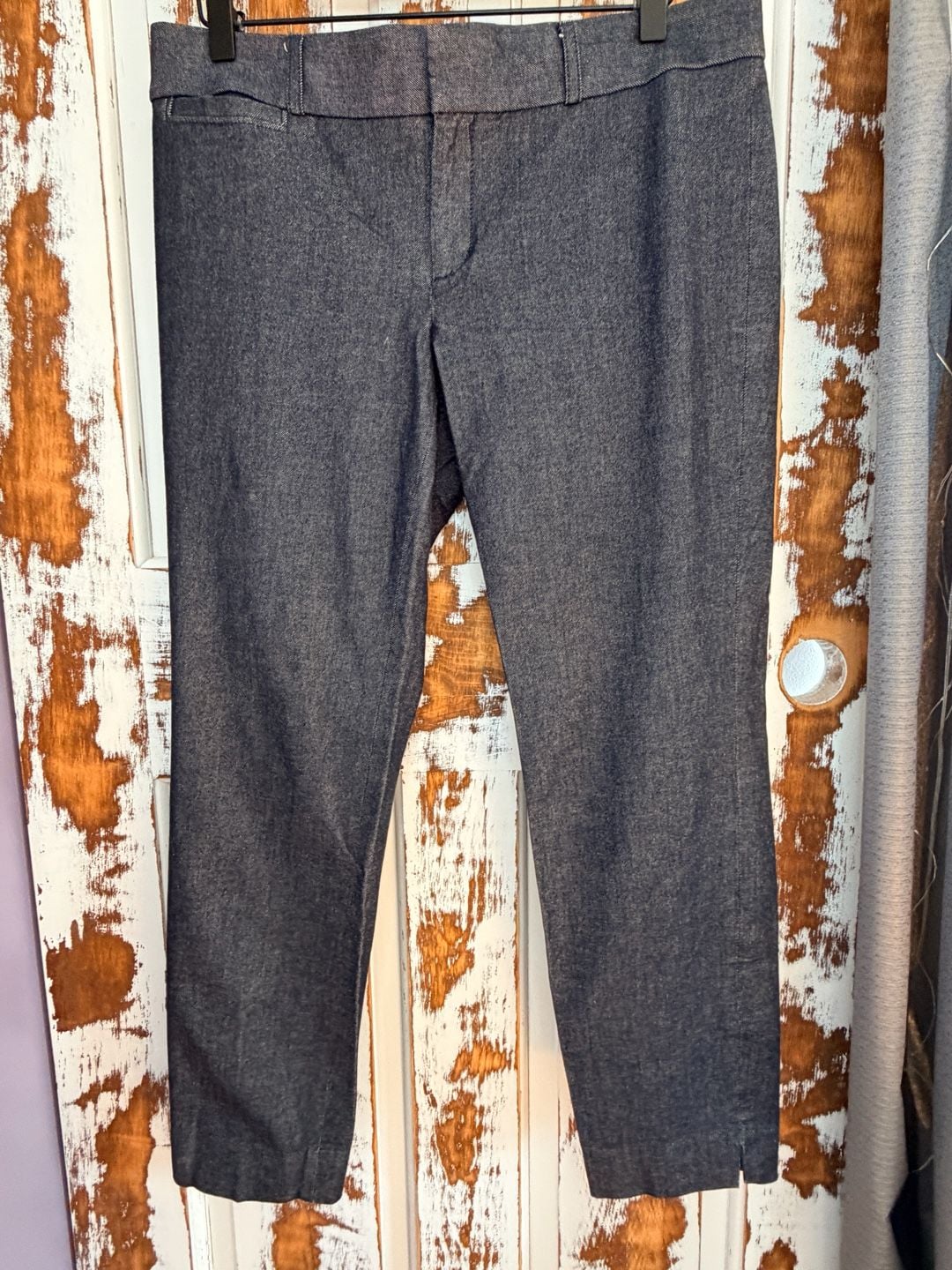 Banana Republic Women’s Sloan Pants Size 6 Blue Stretch Denim Ankle Quiet Luxury 2