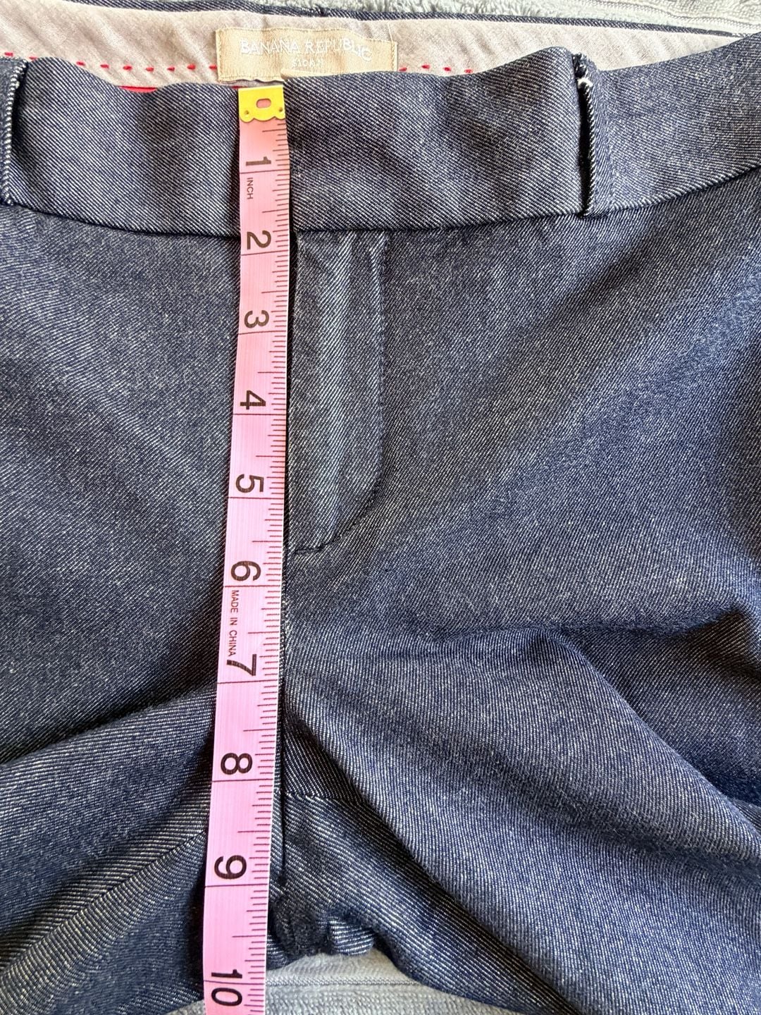 Banana Republic Women’s Sloan Pants Size 6 Blue Stretch Denim Ankle Quiet Luxury 7