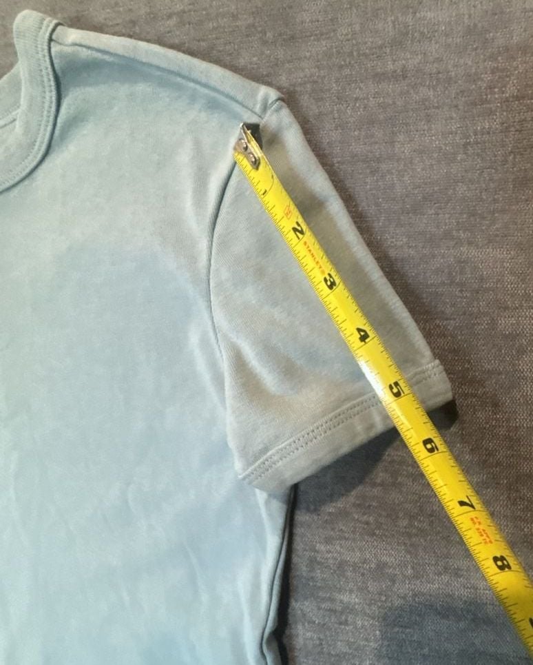 Zara T-Shirt Size S Dusty Blue Ribbed Short Sleeve Crewneck Top 7