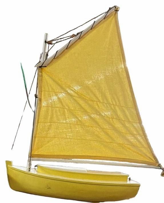 Wood Decorative Yellow Sailboat Model 1