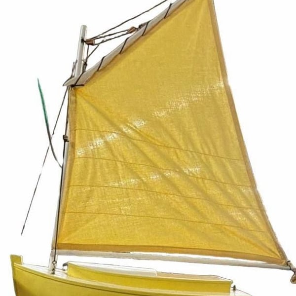 Wood Decorative Yellow Sailboat Model