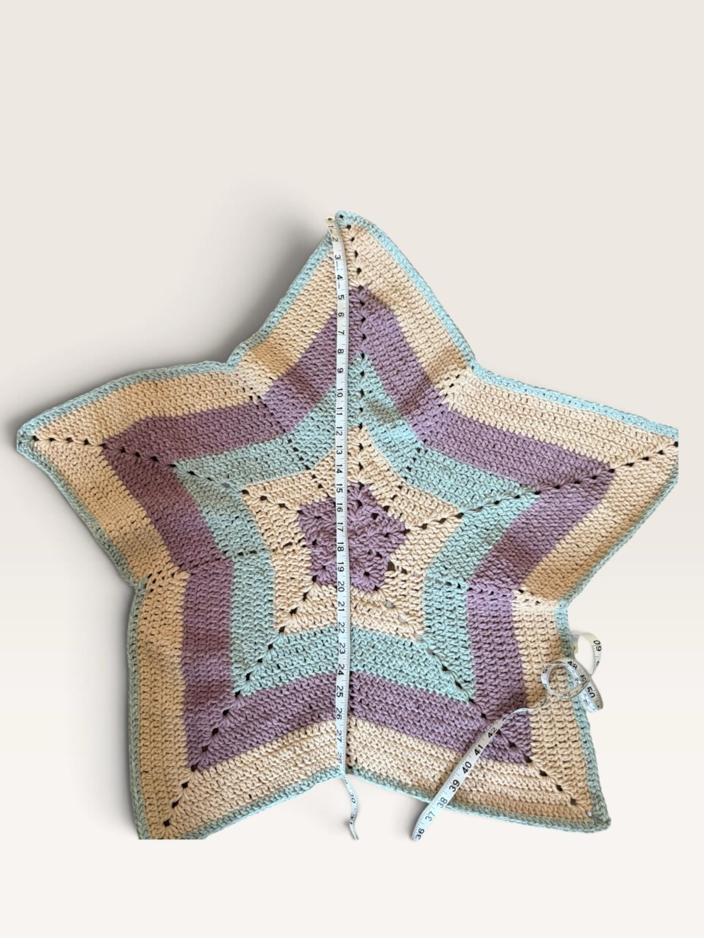 Handmade Crochet Star Baby Blanket Pastel Chenille Throw 3