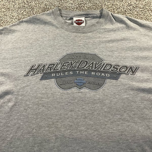 Harley-Davidson Rules The Road Santa Maria California T-Shirt Gray