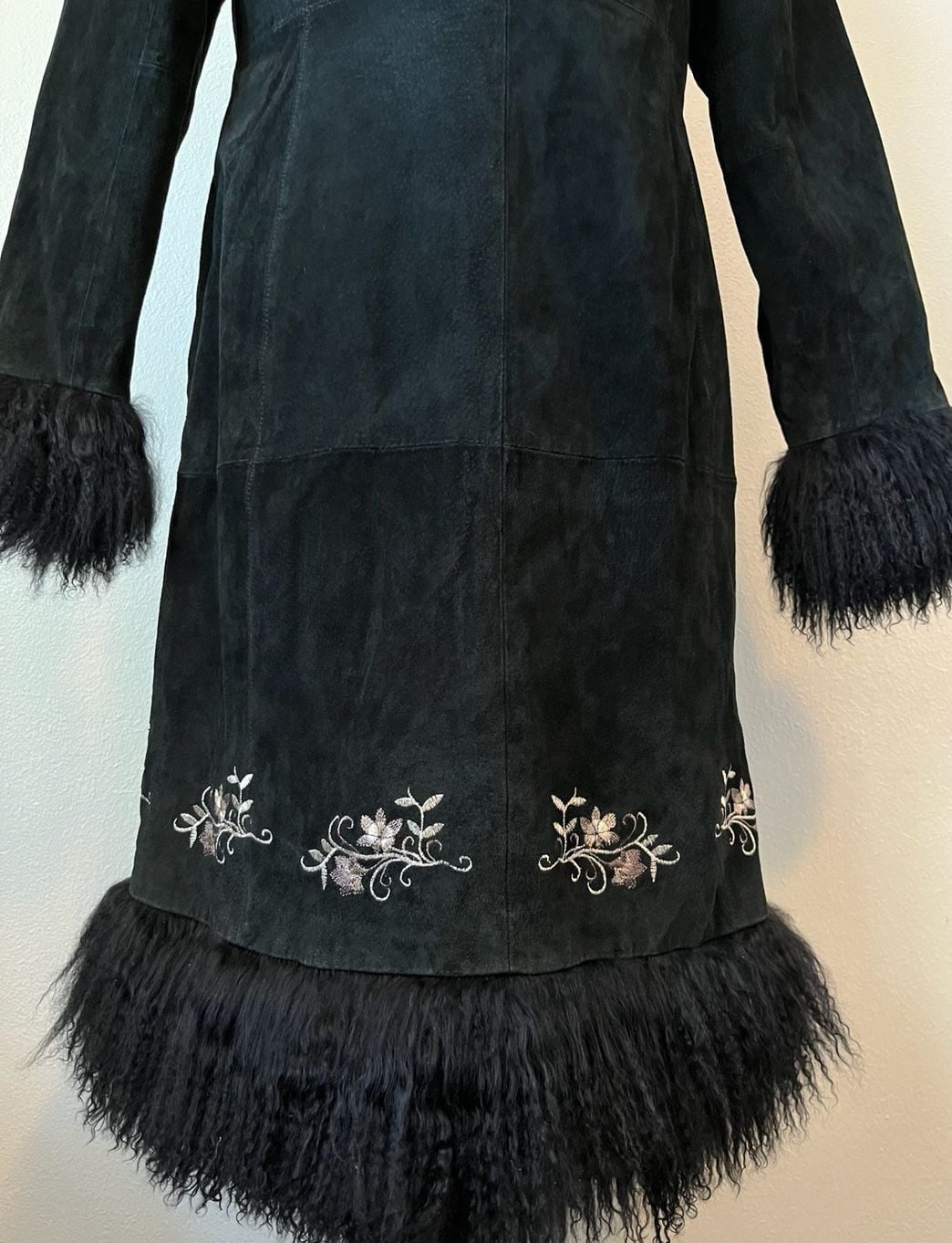 Vintage Margaret Godfrey Genuine Leather Mongolian Lamb Fur Penny Lane Coat 6