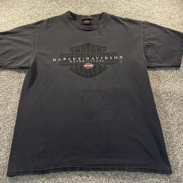 Vintage Harley Davidson Graphic T-Shirt Black Downtown Seattle