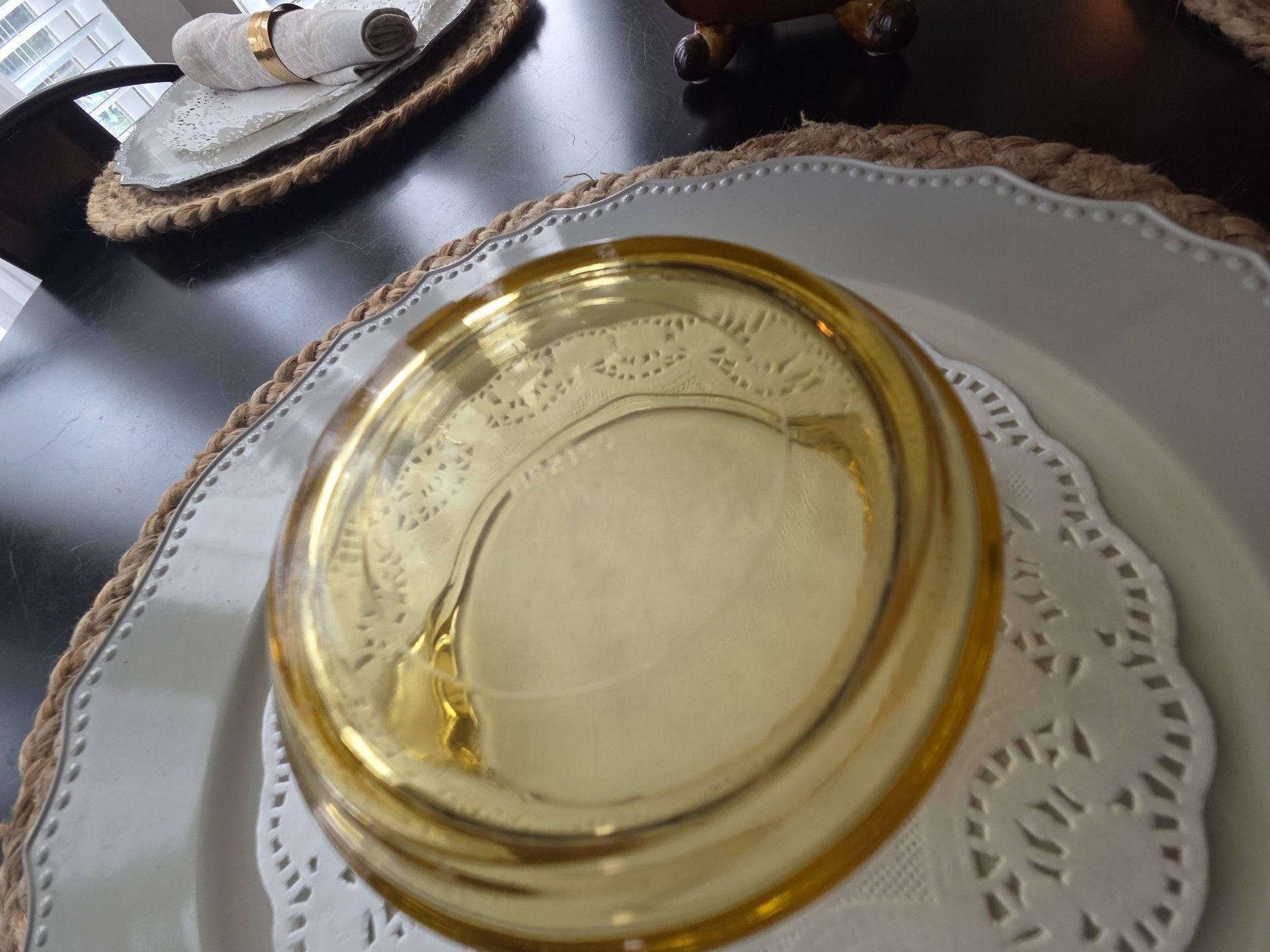 Dynaware Vintage Pyr O Rey Amber Yellow Glass Dish Souffle Baking 5