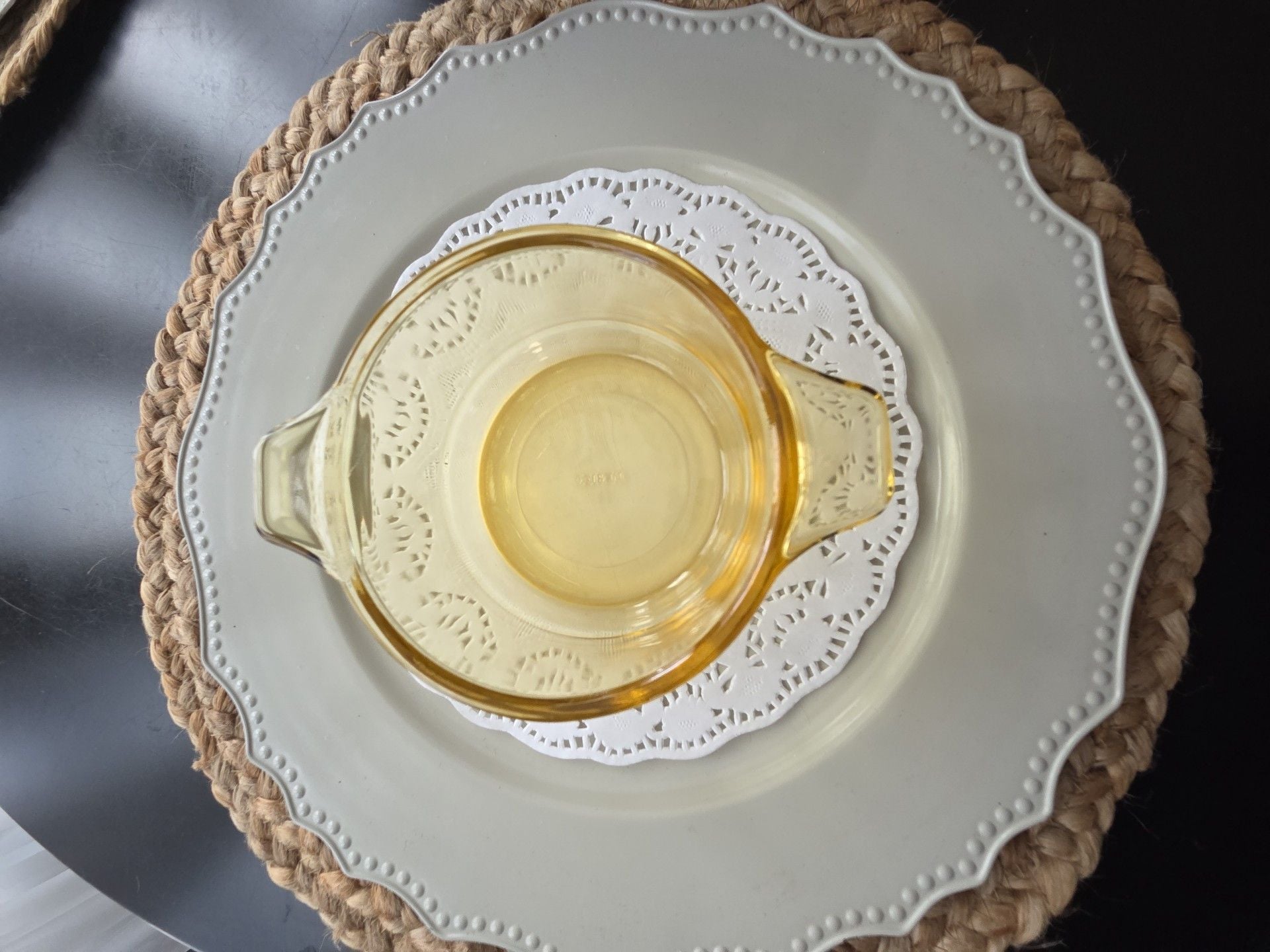 Dynaware Vintage Pyr O Rey Amber Yellow Glass Dish Souffle Baking 7