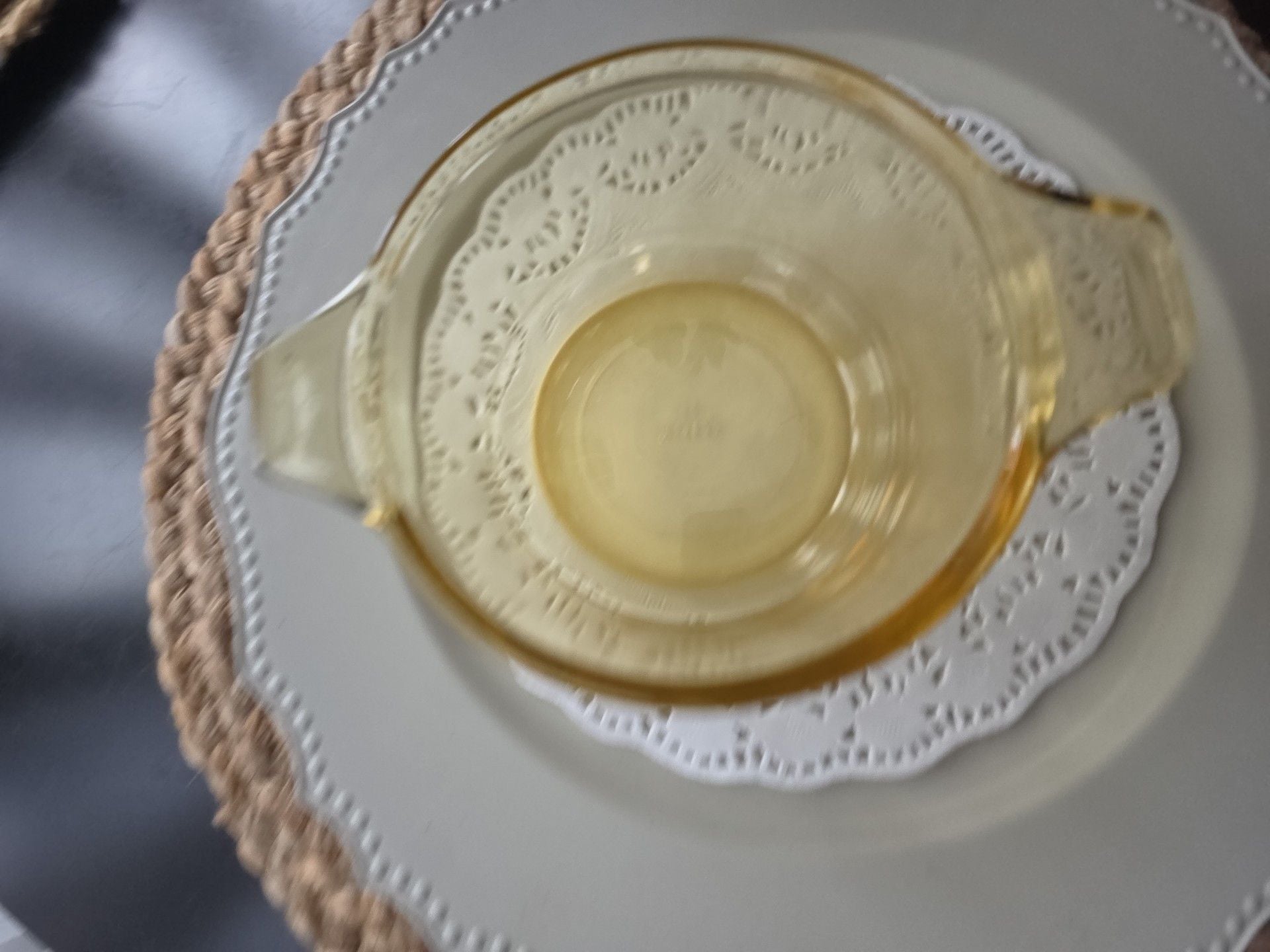 Dynaware Vintage Pyr O Rey Amber Yellow Glass Dish Souffle Baking 10