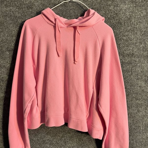 All In Motion Rib Hoodie Size L Pink Pullover 003-163