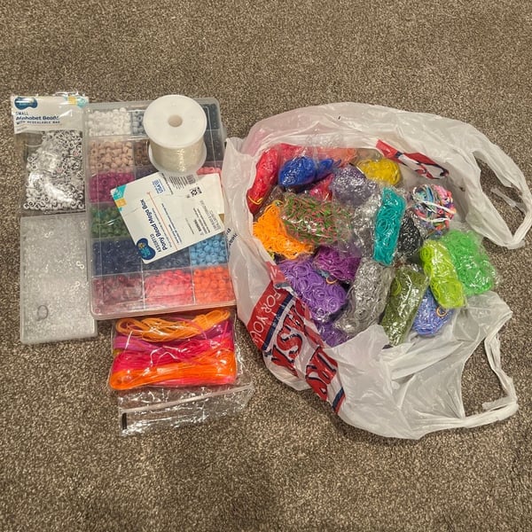 Hello Hobby Craft Bead and Loom Band Mega Lot Assorted Colors and Sizes