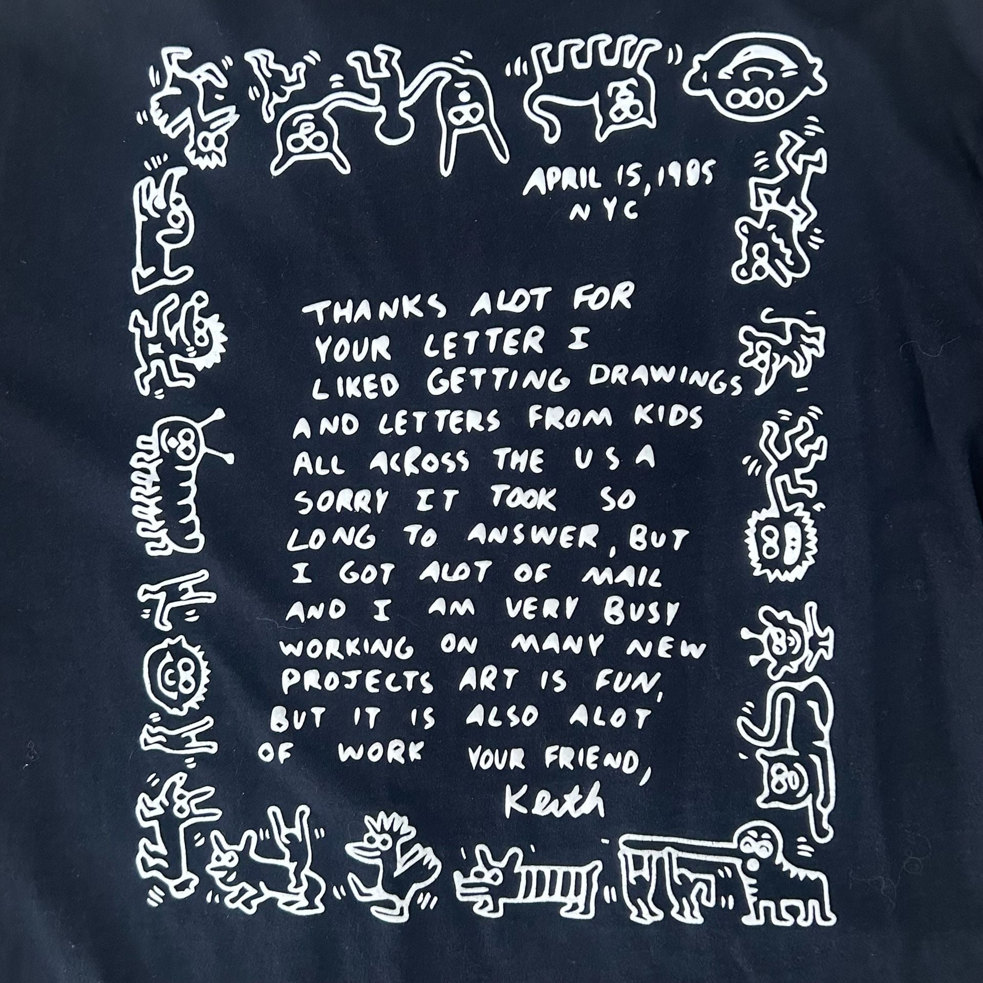 Keith Haring X Shoe Palace Nina's Book Of Little Things T-Shirt 2XL Black 7