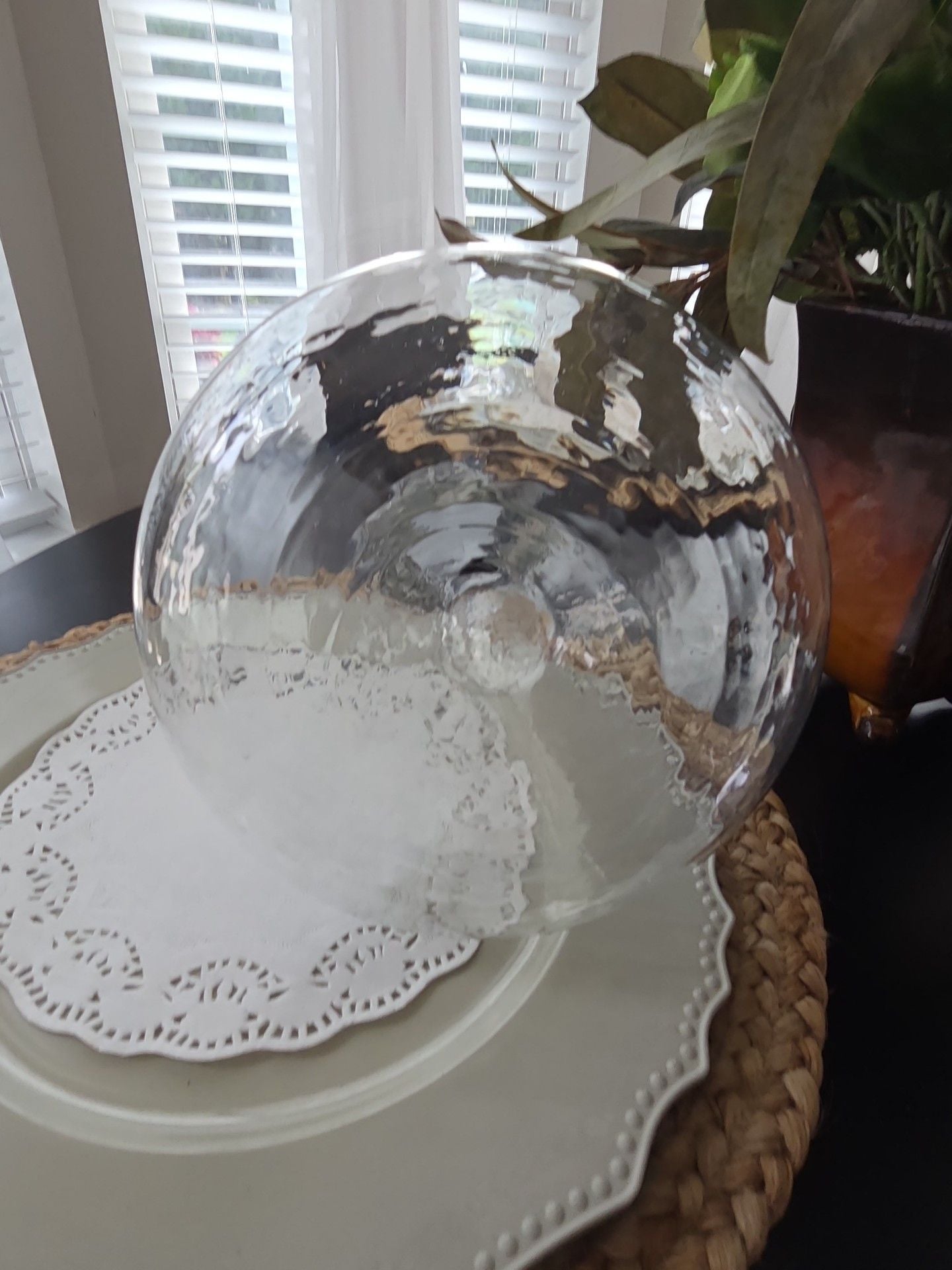 Vintage Hand Blown Clear Glass Decanter Bottle 4