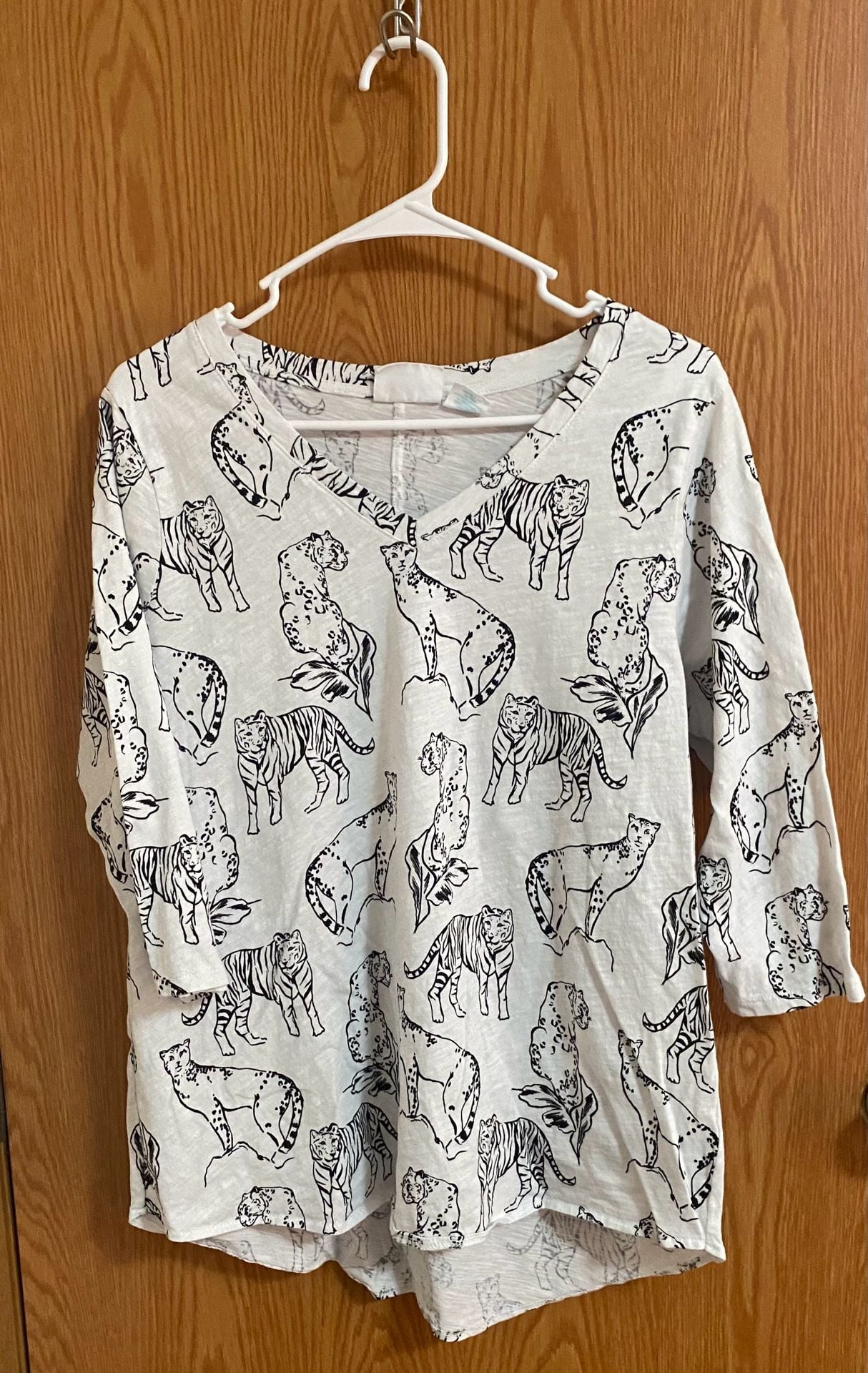 Cynthia Rowley Tiger Leopard Print Tunic Top Size 1X Cotton 2