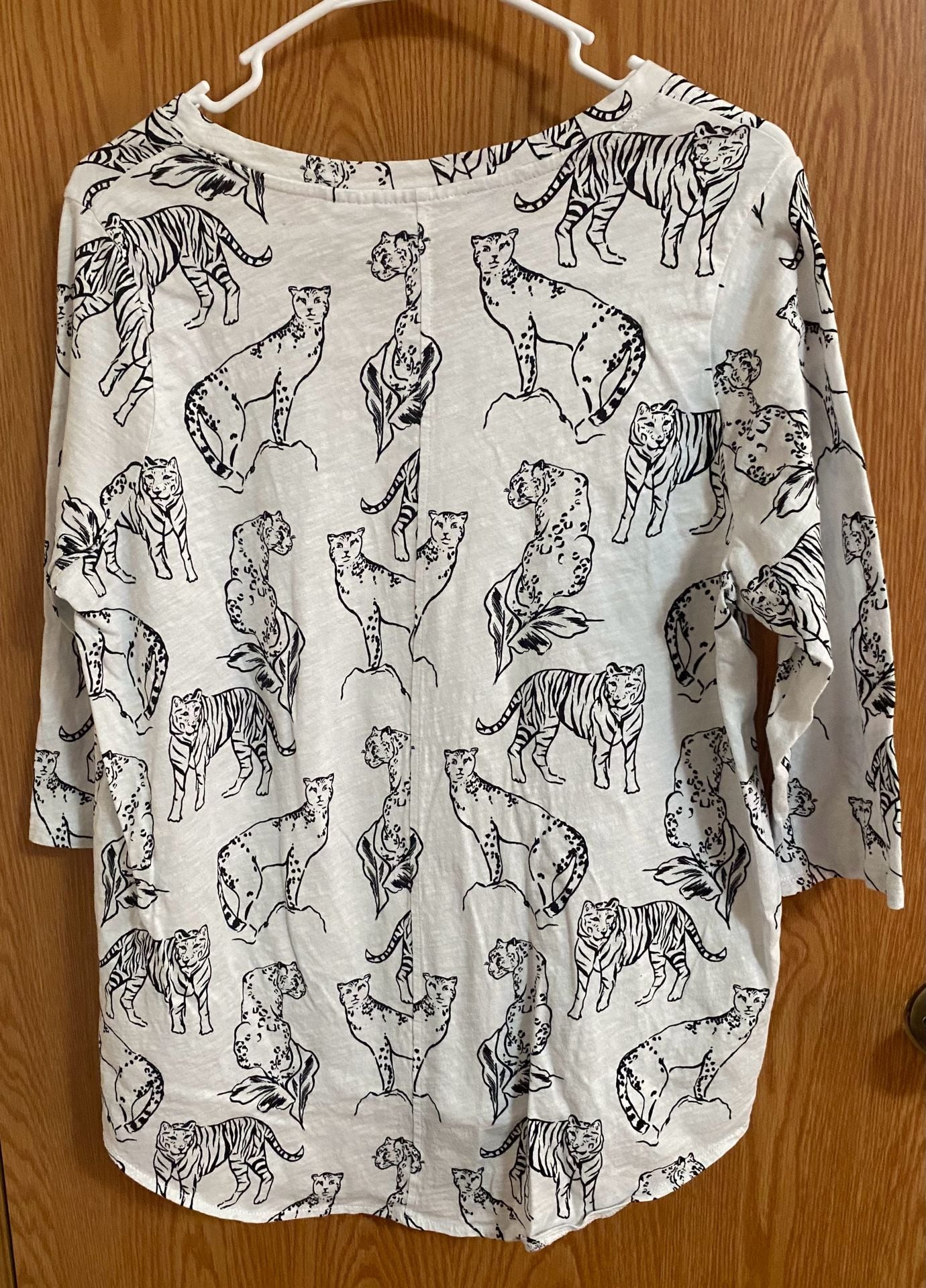 Cynthia Rowley Tiger Leopard Print Tunic Top Size 1X Cotton 5